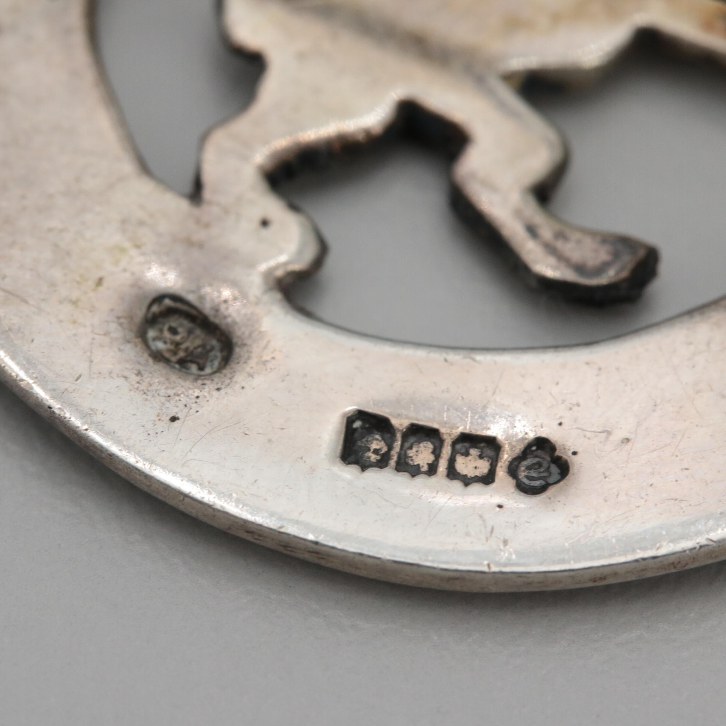 Circa 1953 Glasgow, Scotland Robert Allison Sterling Silver Pendant and Brooch