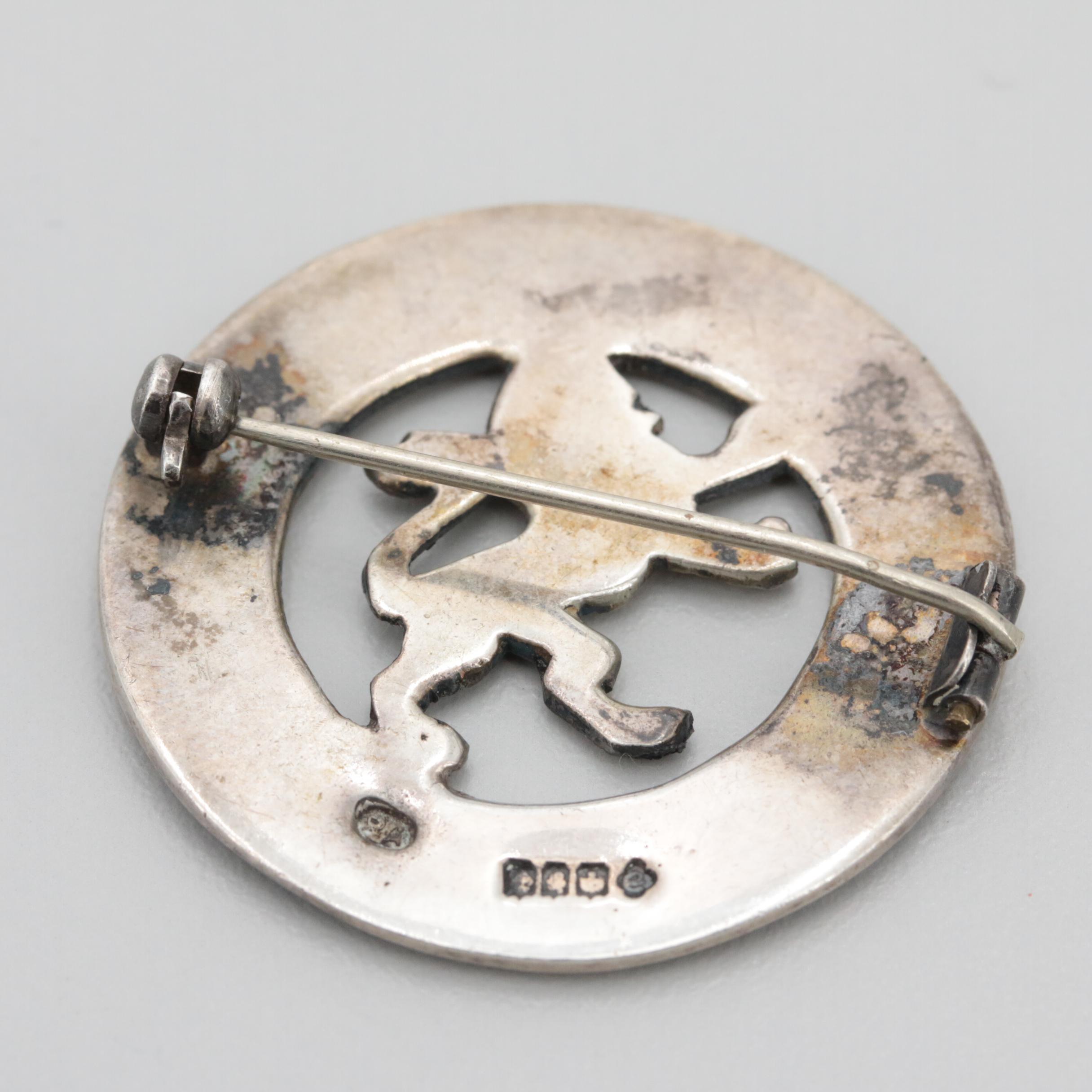 Circa 1953 Glasgow, Scotland Robert Allison Sterling Silver Pendant and Brooch