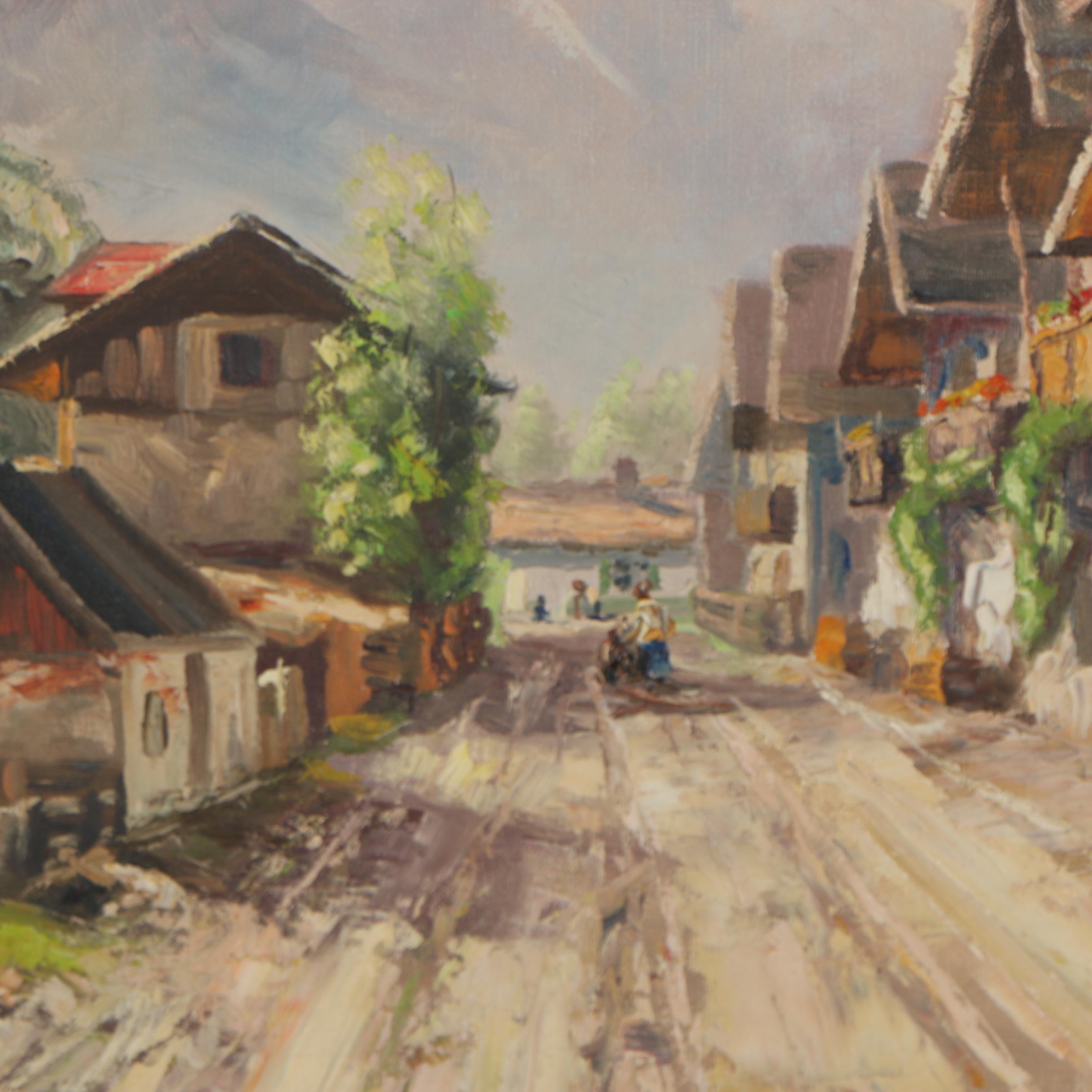 Hans Kaluske Oil Painting "Frühlingstraße Garmisch-Partenkirchen"