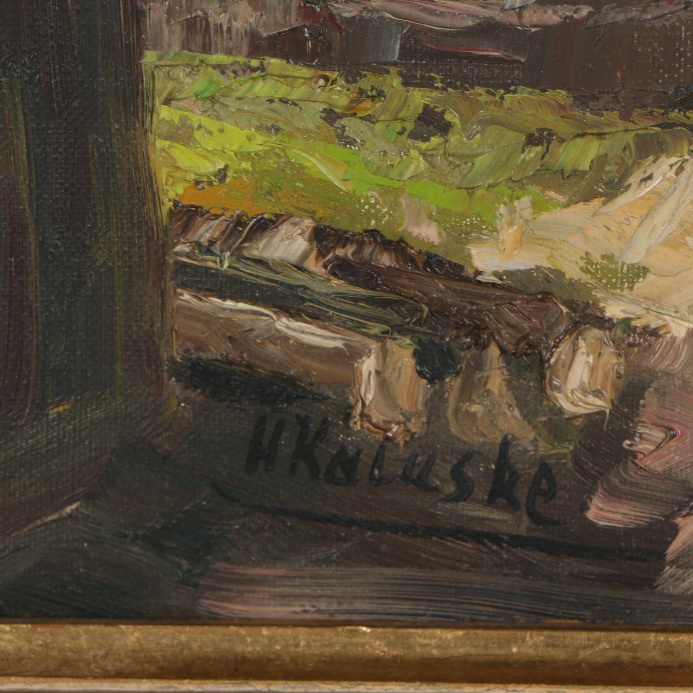 Hans Kaluske Oil Painting "Frühlingstraße Garmisch-Partenkirchen"