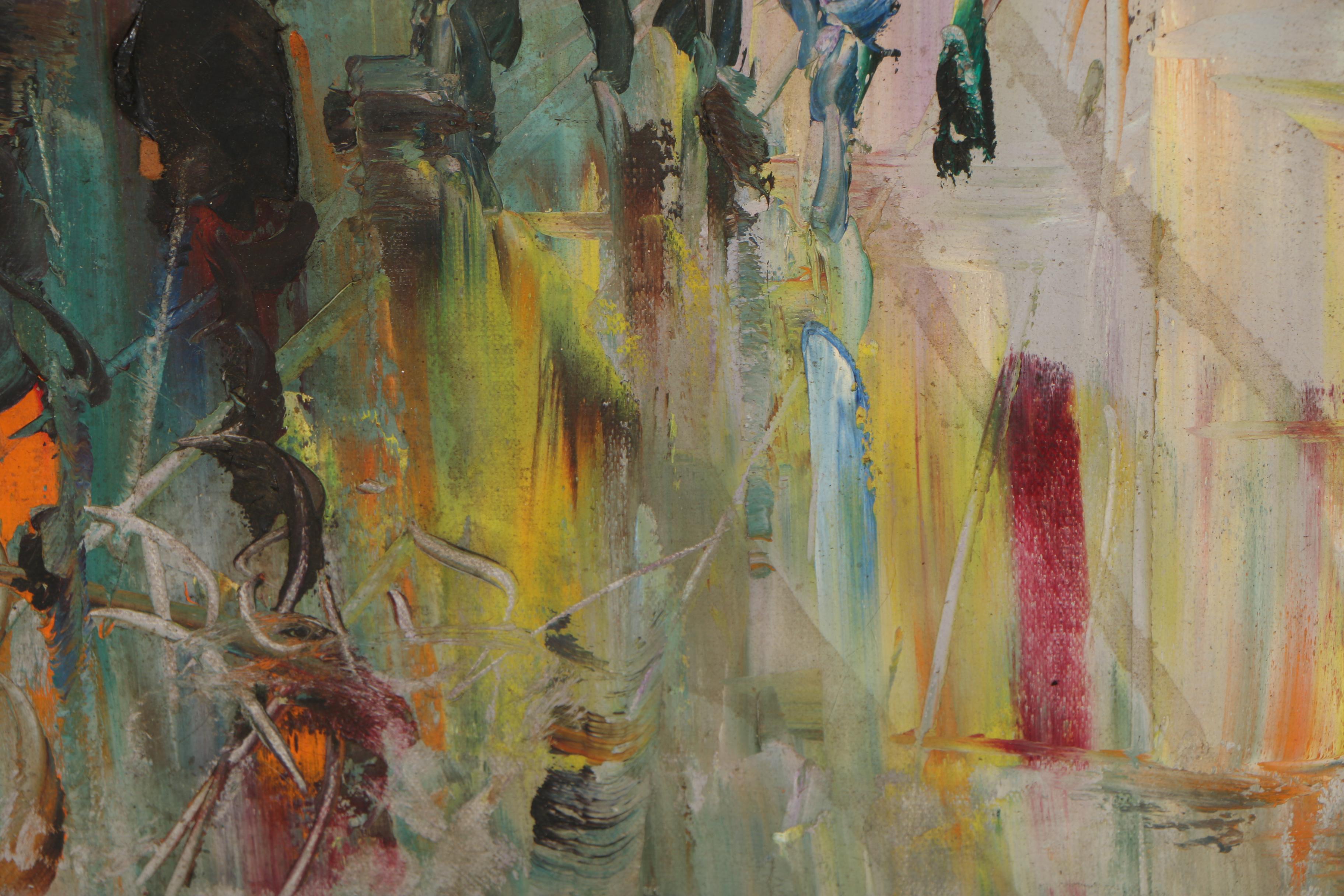 Manuel Muñoz Ruiz Oil Painting of a Street Scene