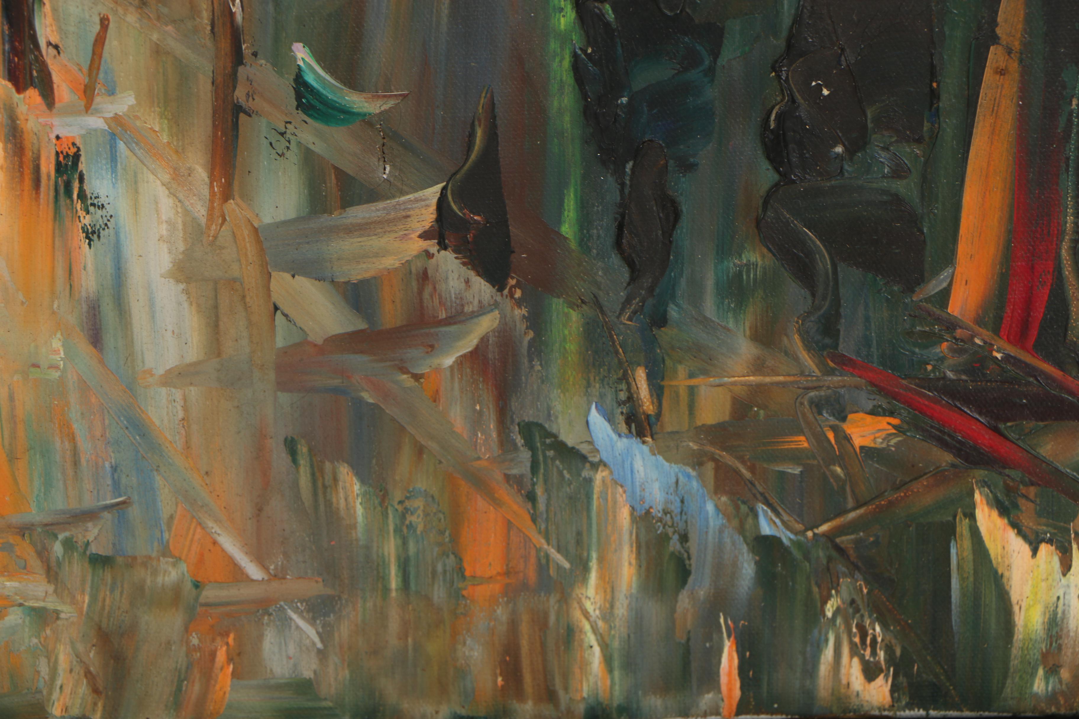 Manuel Muñoz Ruiz Oil Painting of a Street Scene