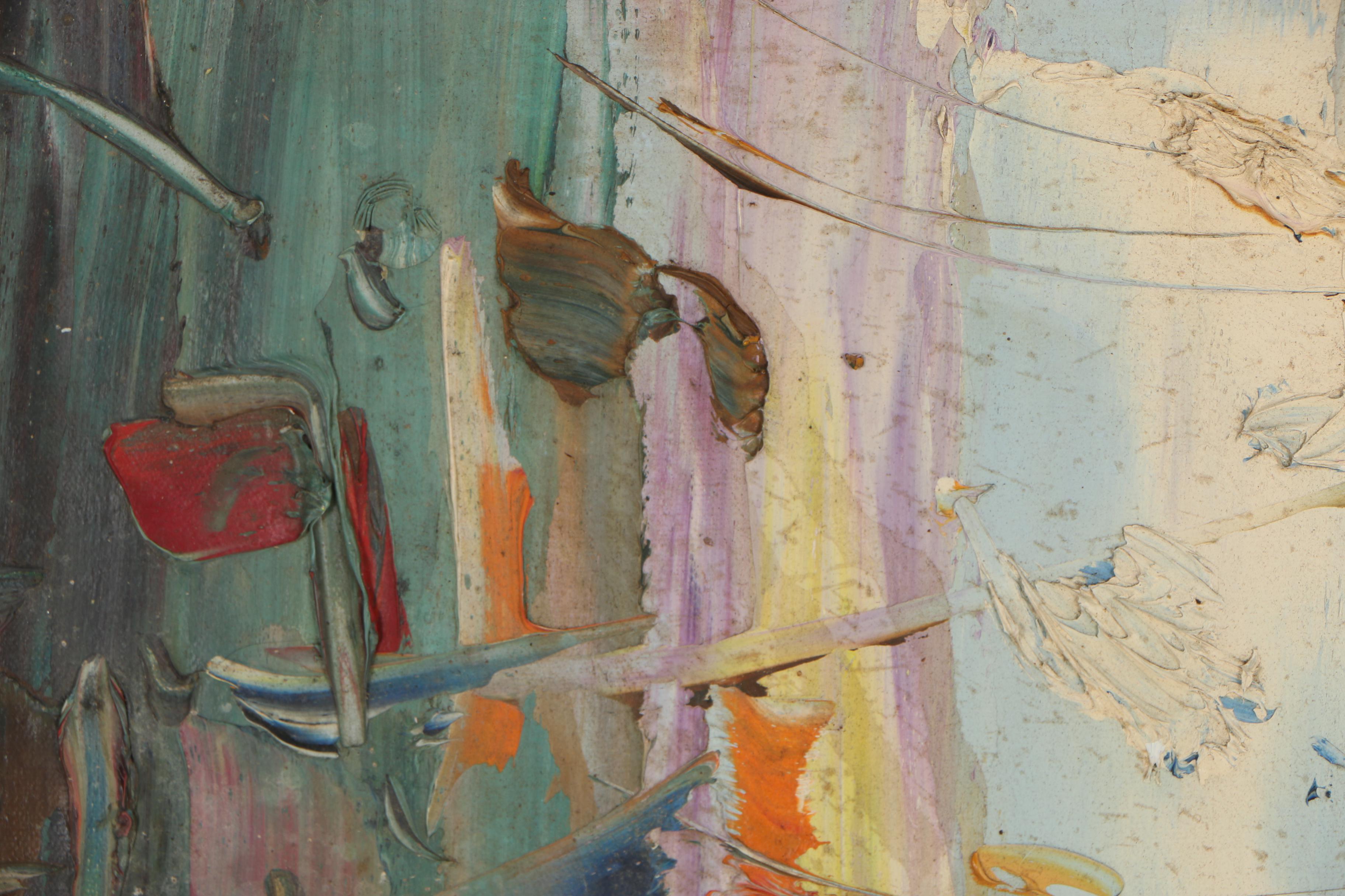 Manuel Muñoz Ruiz Oil Painting of a Street Scene