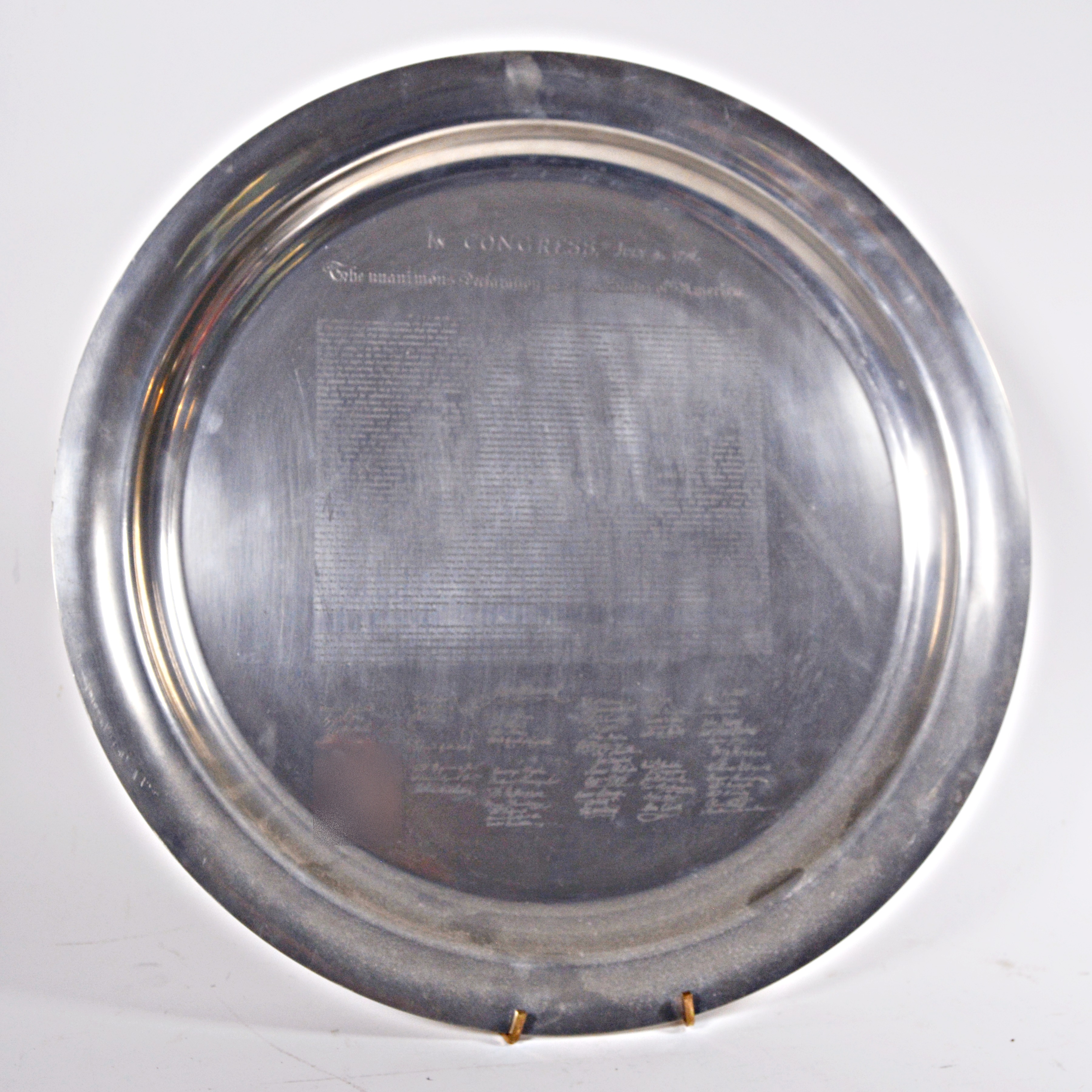 Towle Pewter "Declaration of Independence" Platter