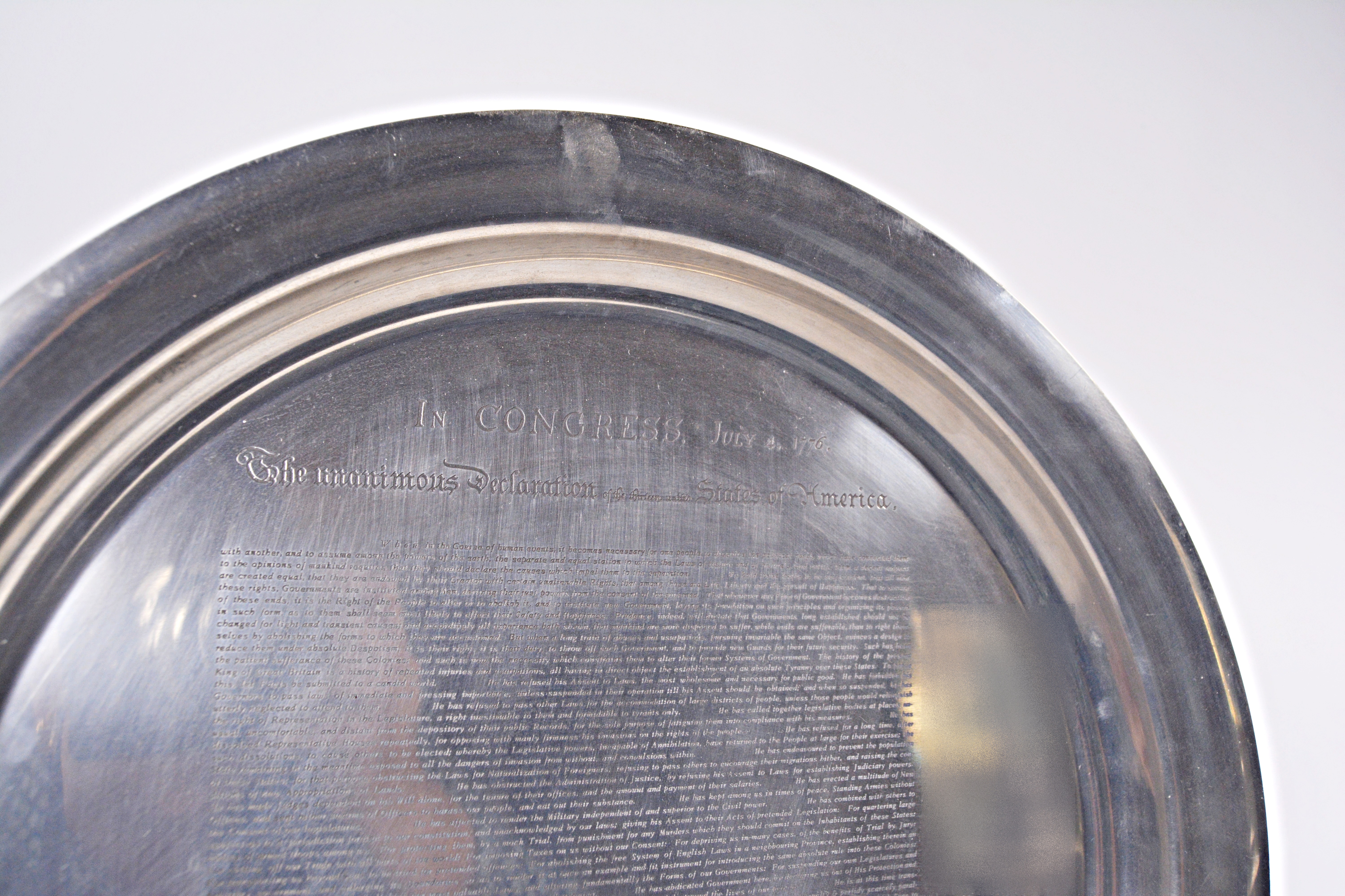 Towle Pewter "Declaration of Independence" Platter