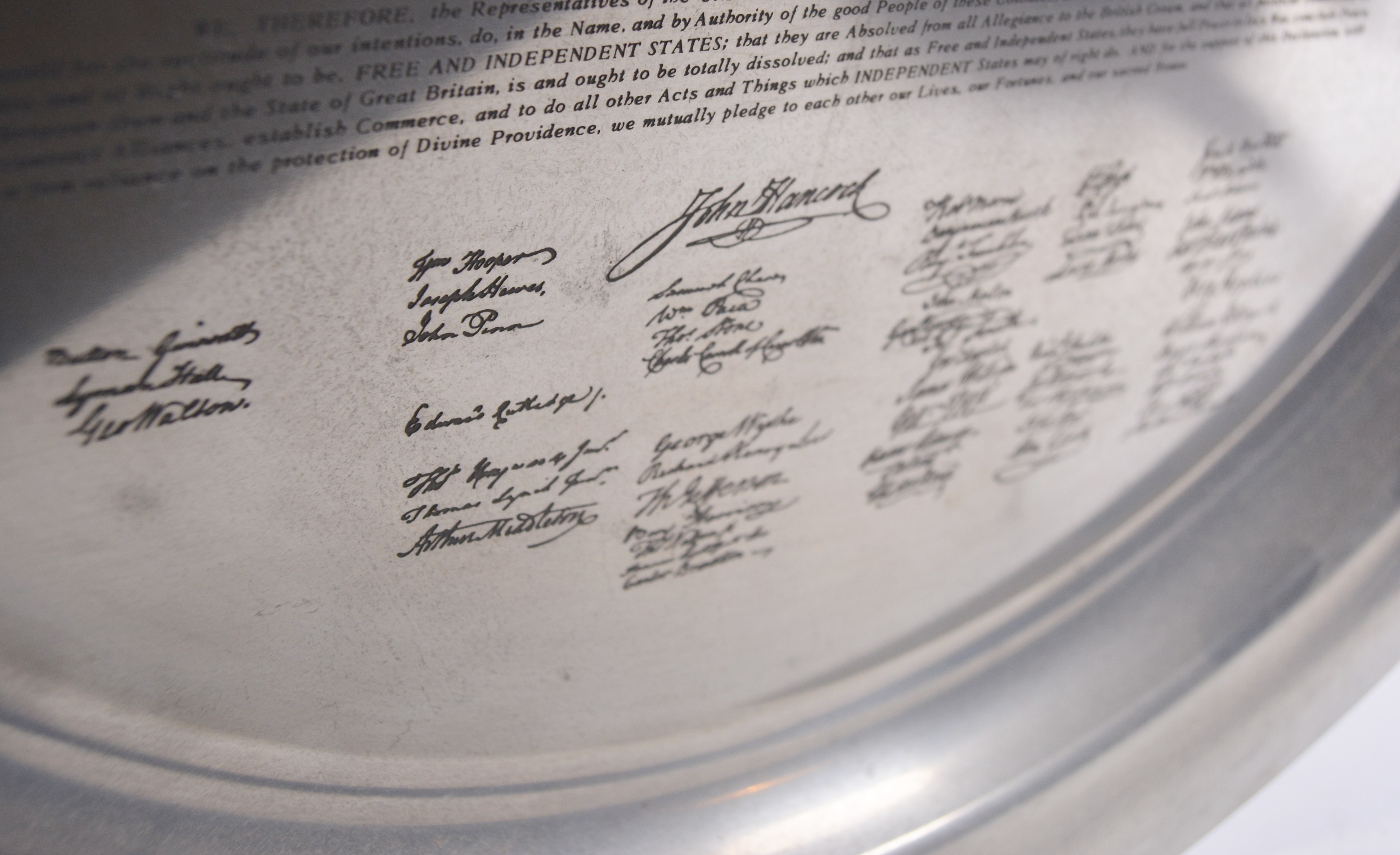 Towle Pewter "Declaration of Independence" Platter