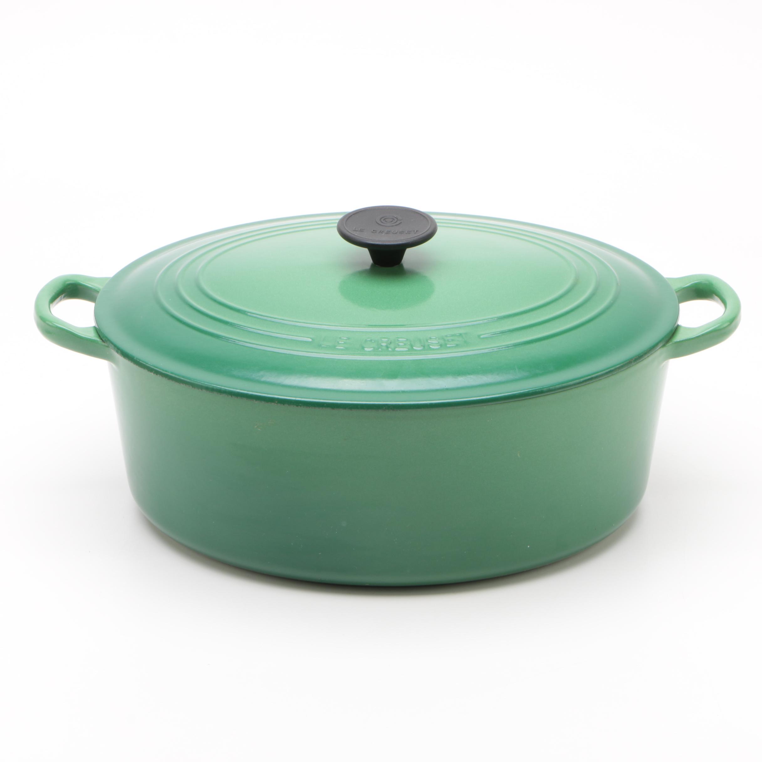 Le Creuset Enameled Cast Iron 6.75-Quart Oval Dutch Oven in Fennel Green