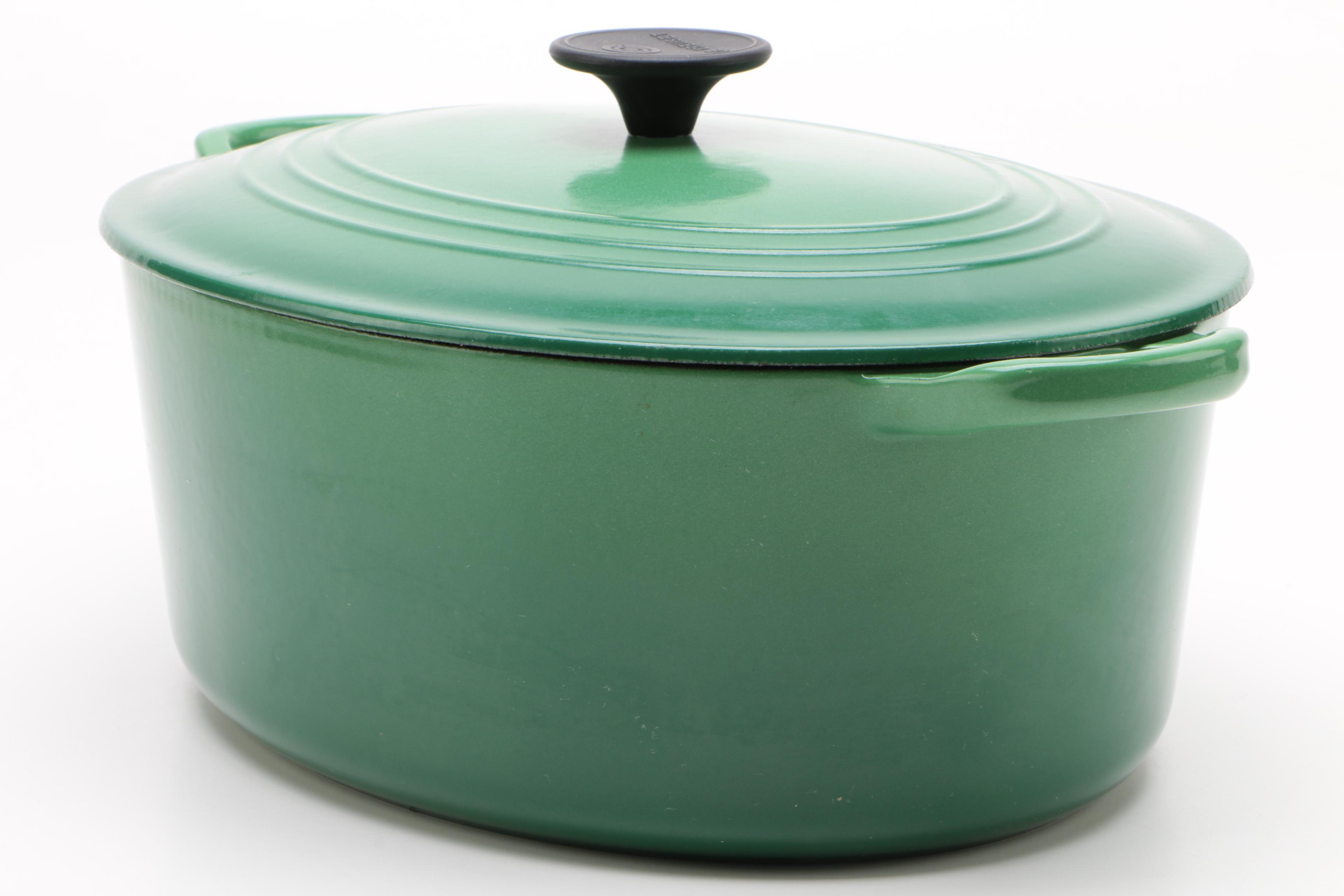 Le Creuset Enameled Cast Iron 6.75-Quart Oval Dutch Oven in Fennel Green