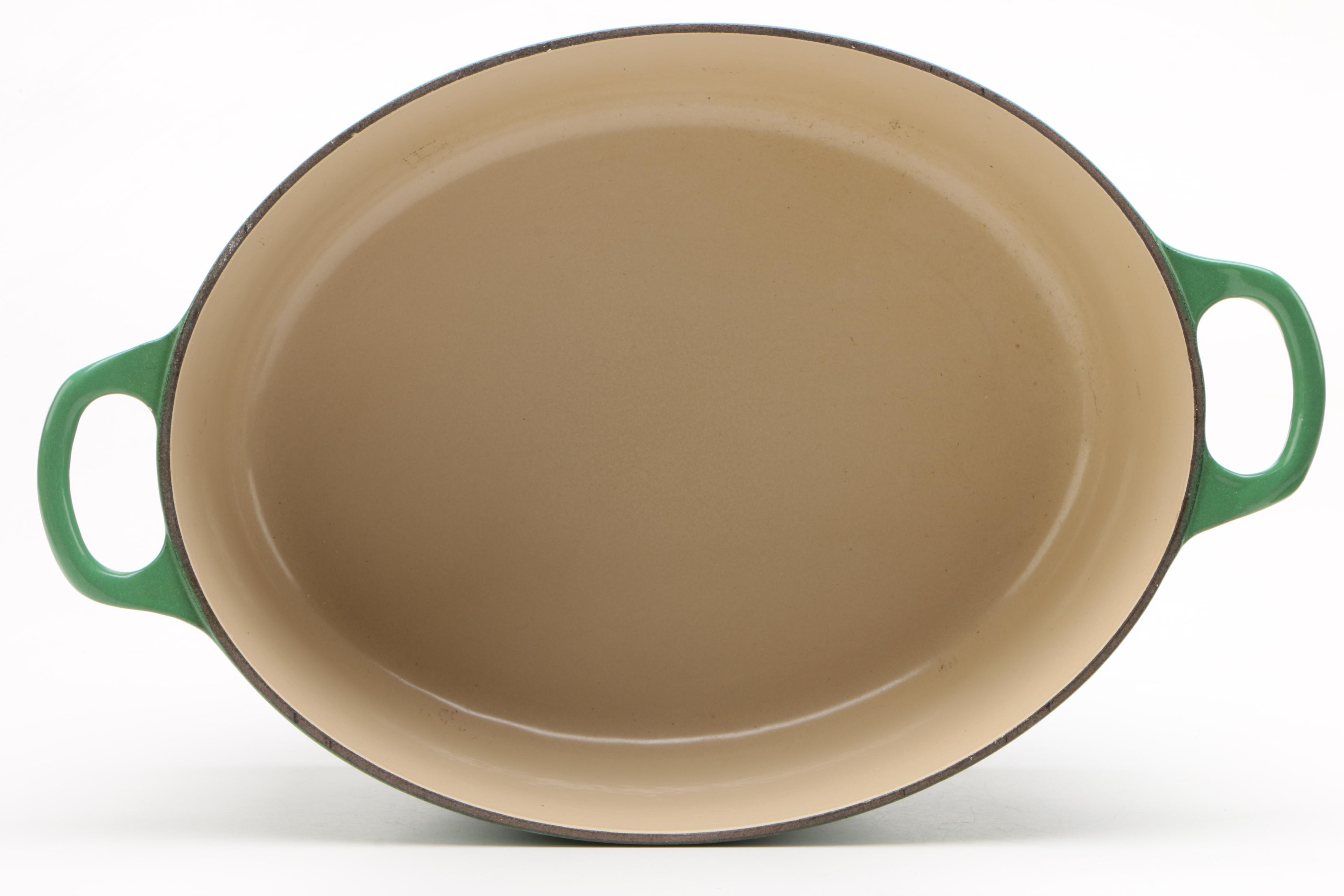 Le Creuset Enameled Cast Iron 6.75-Quart Oval Dutch Oven in Fennel Green