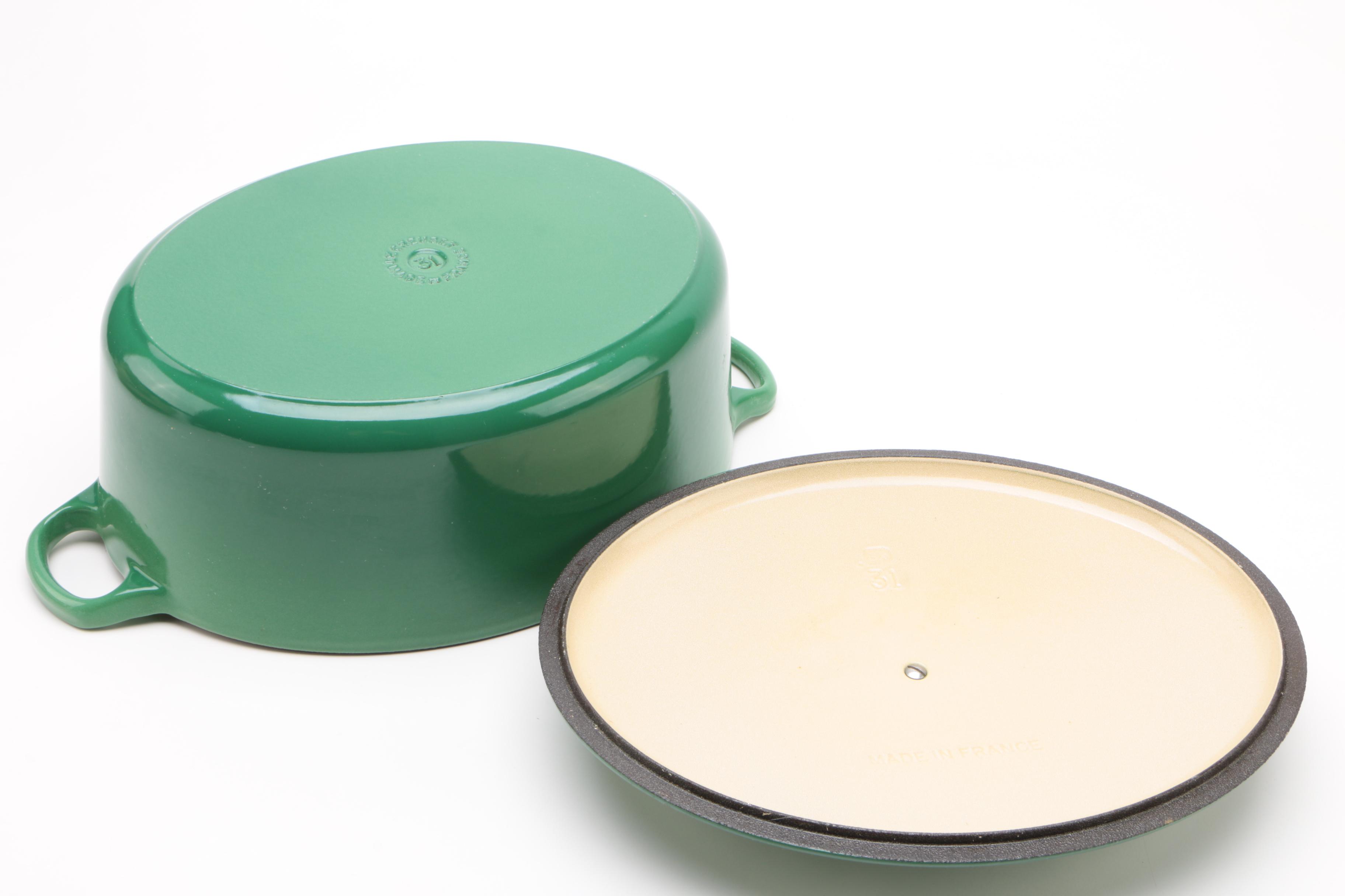 Le Creuset Enameled Cast Iron 6.75-Quart Oval Dutch Oven in Fennel Green