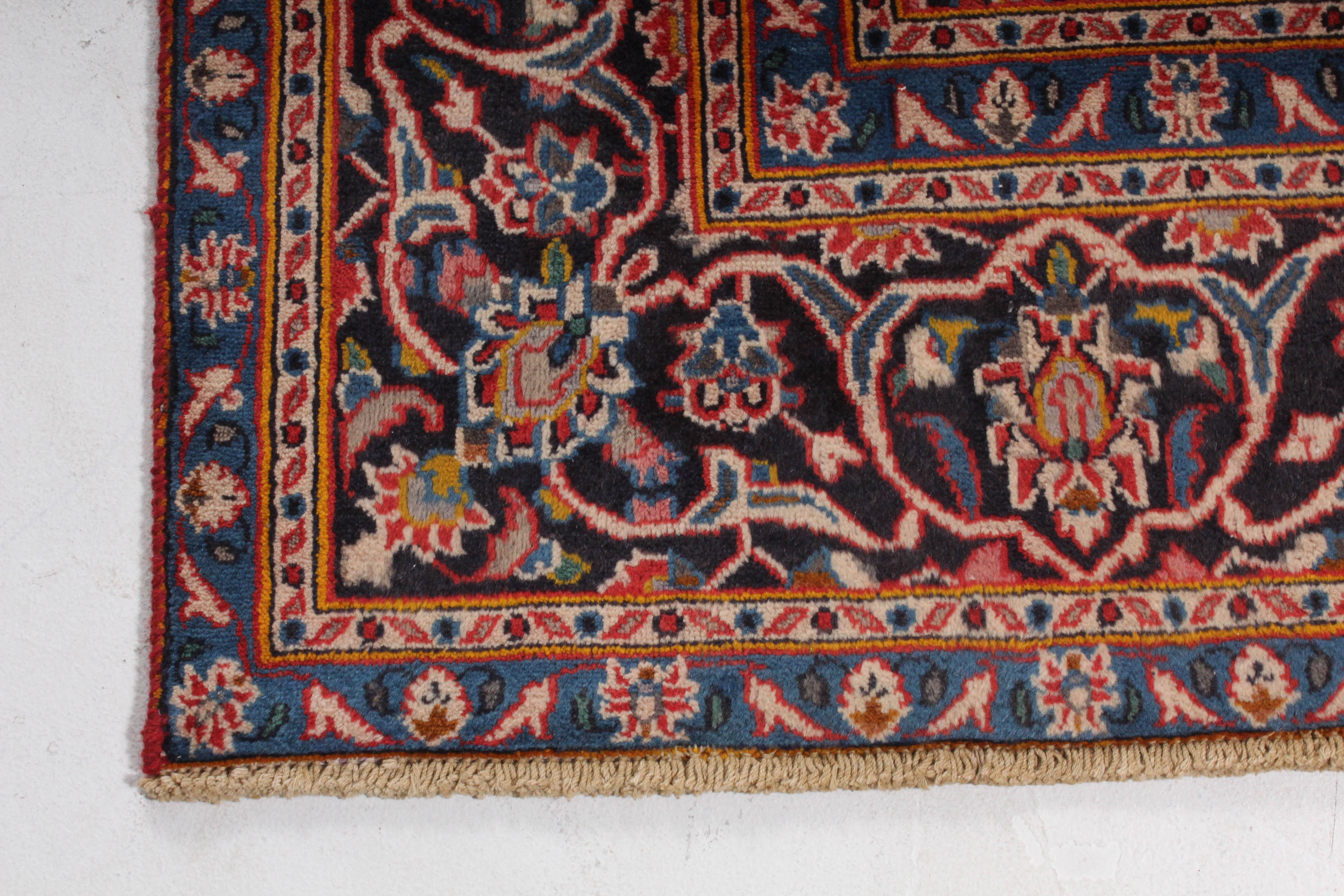 Hand-Knotted Persian Kashan Rug, circa 1960