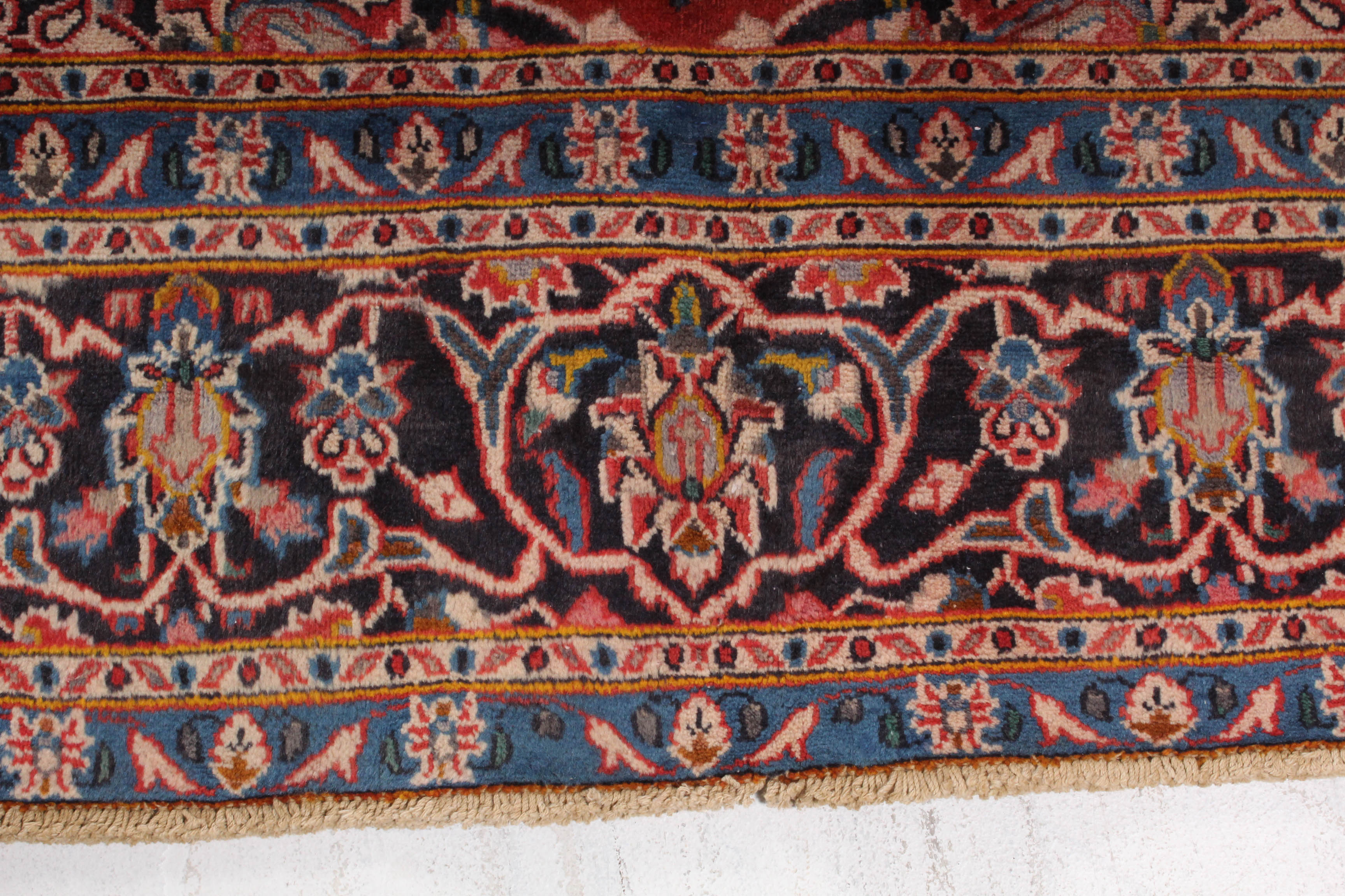 Hand-Knotted Persian Kashan Rug, circa 1960