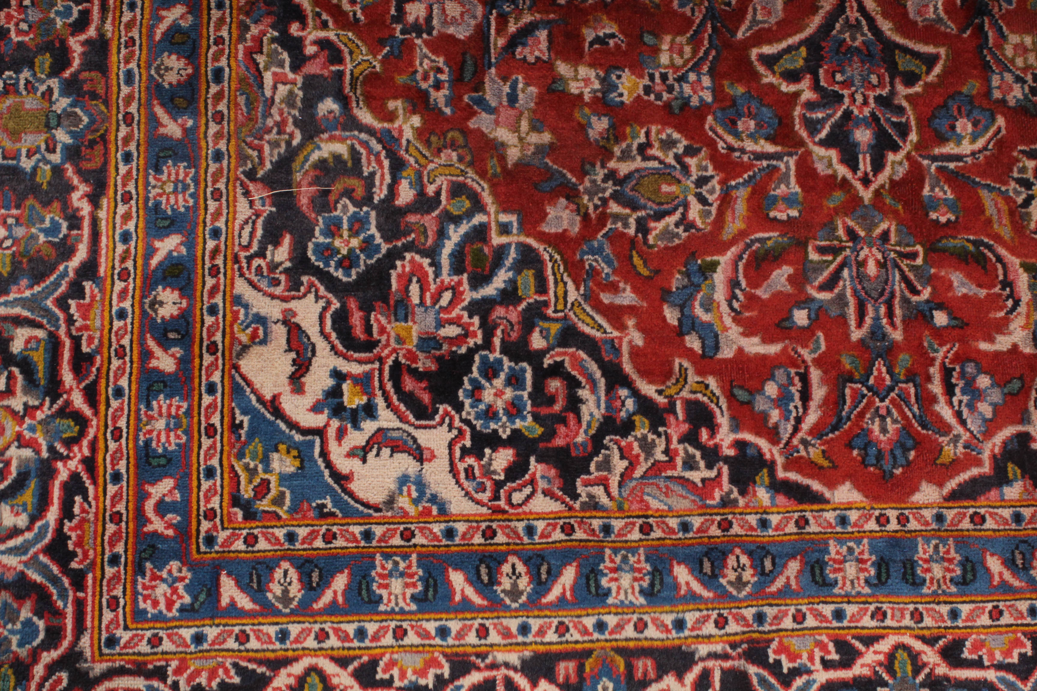 Hand-Knotted Persian Kashan Rug, circa 1960