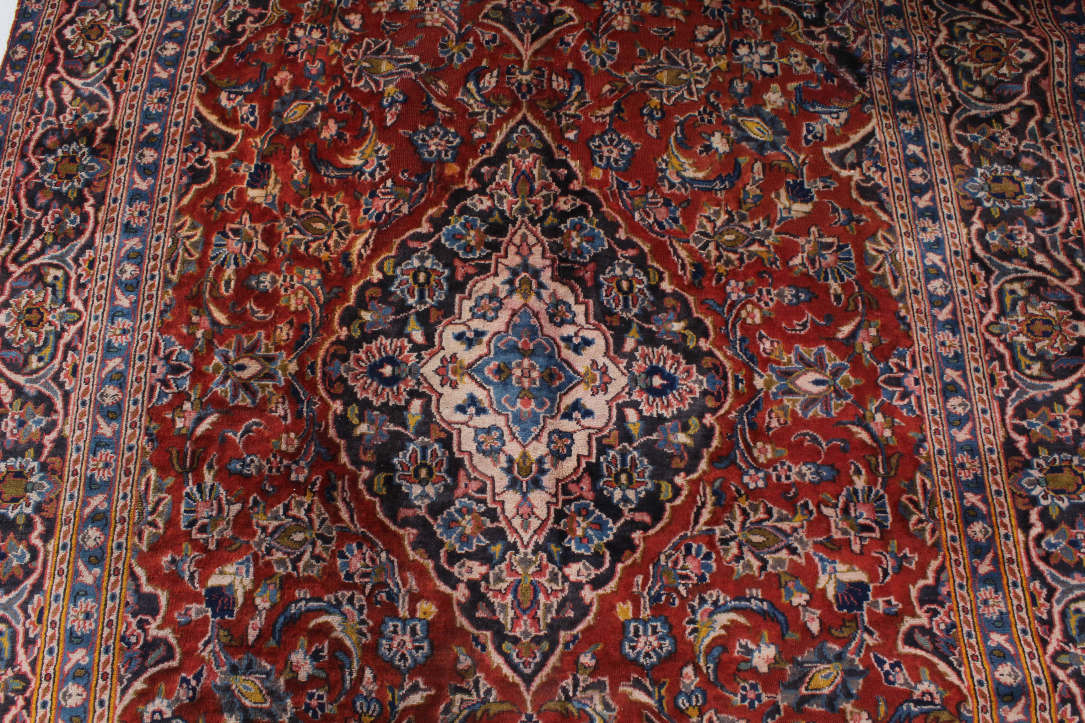Hand-Knotted Persian Kashan Rug, circa 1960