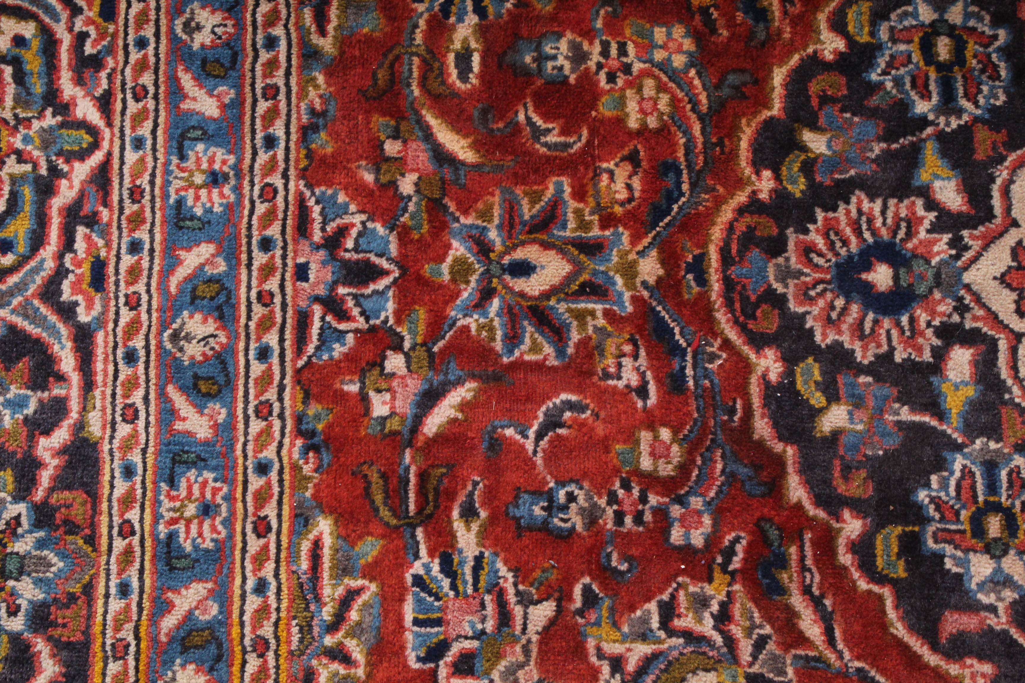 Hand-Knotted Persian Kashan Rug, circa 1960