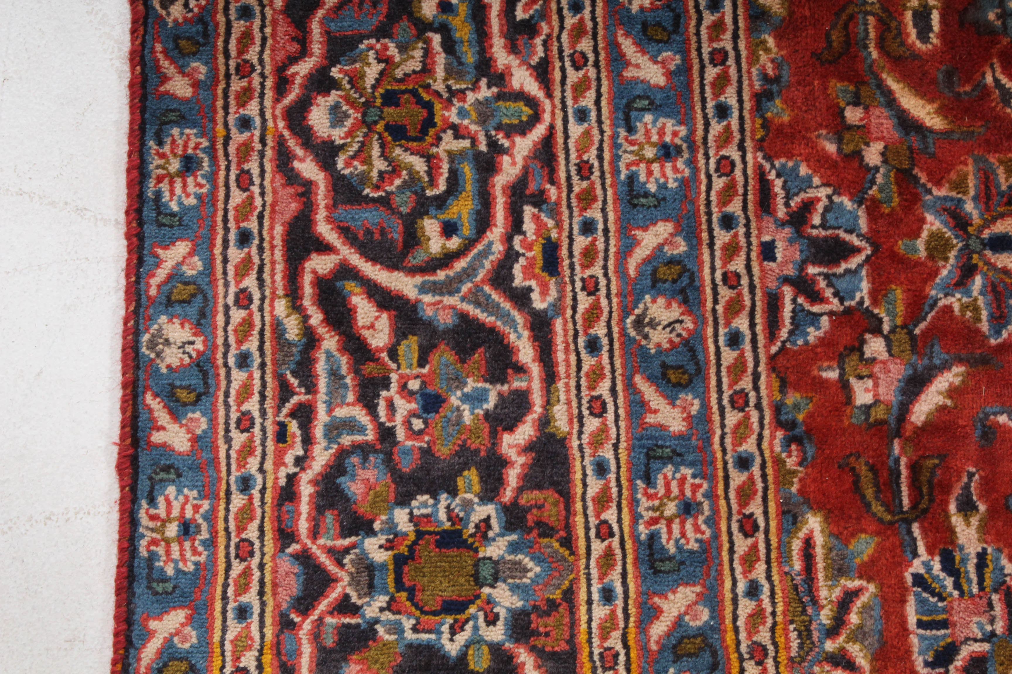 Hand-Knotted Persian Kashan Rug, circa 1960