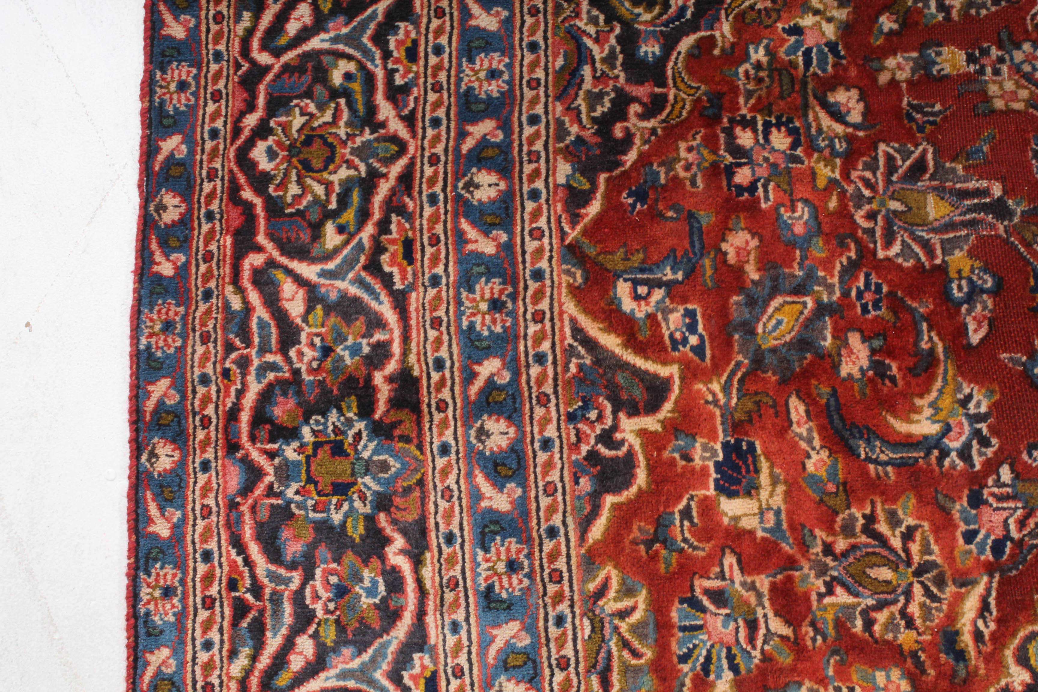 Hand-Knotted Persian Kashan Rug, circa 1960