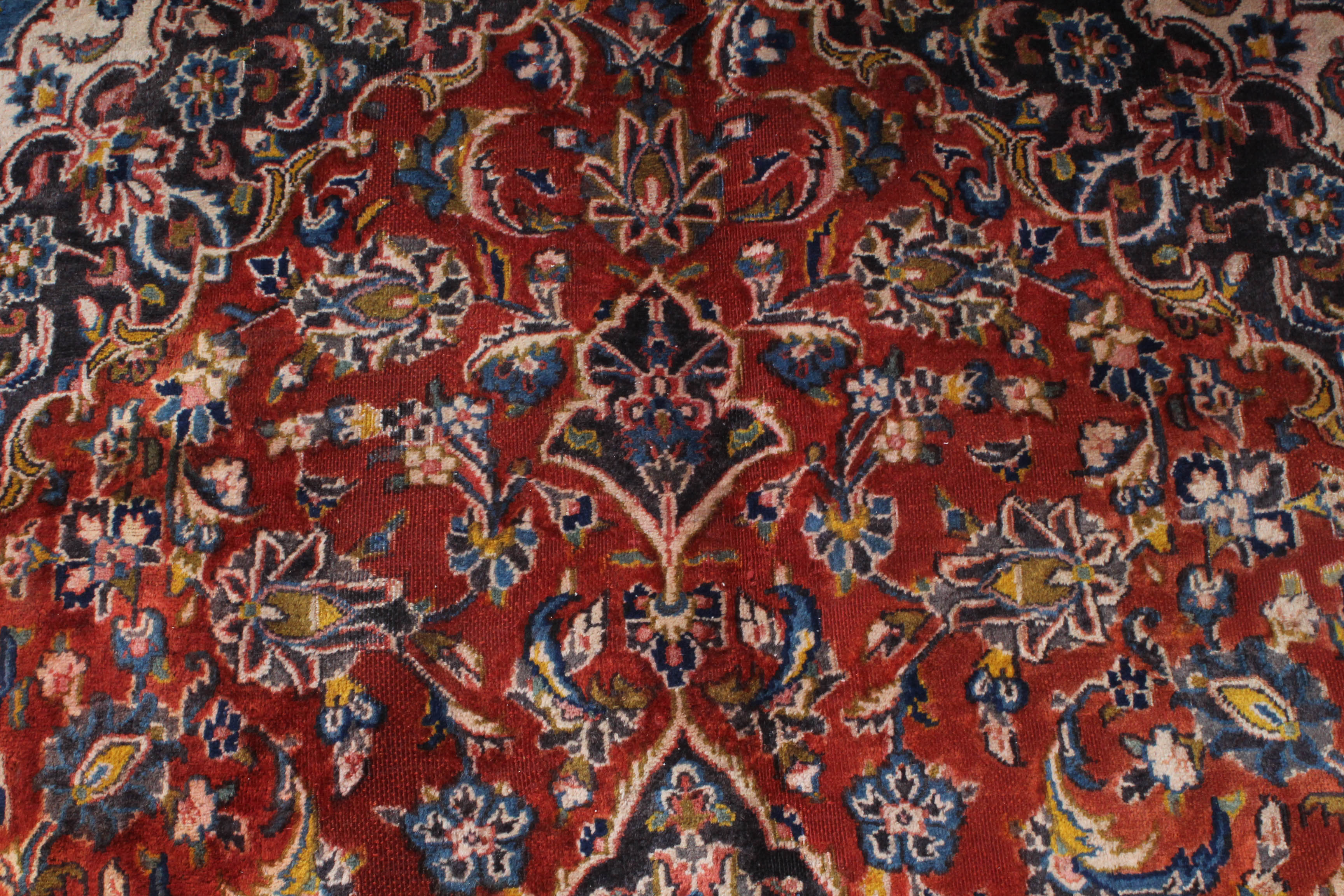 Hand-Knotted Persian Kashan Rug, circa 1960