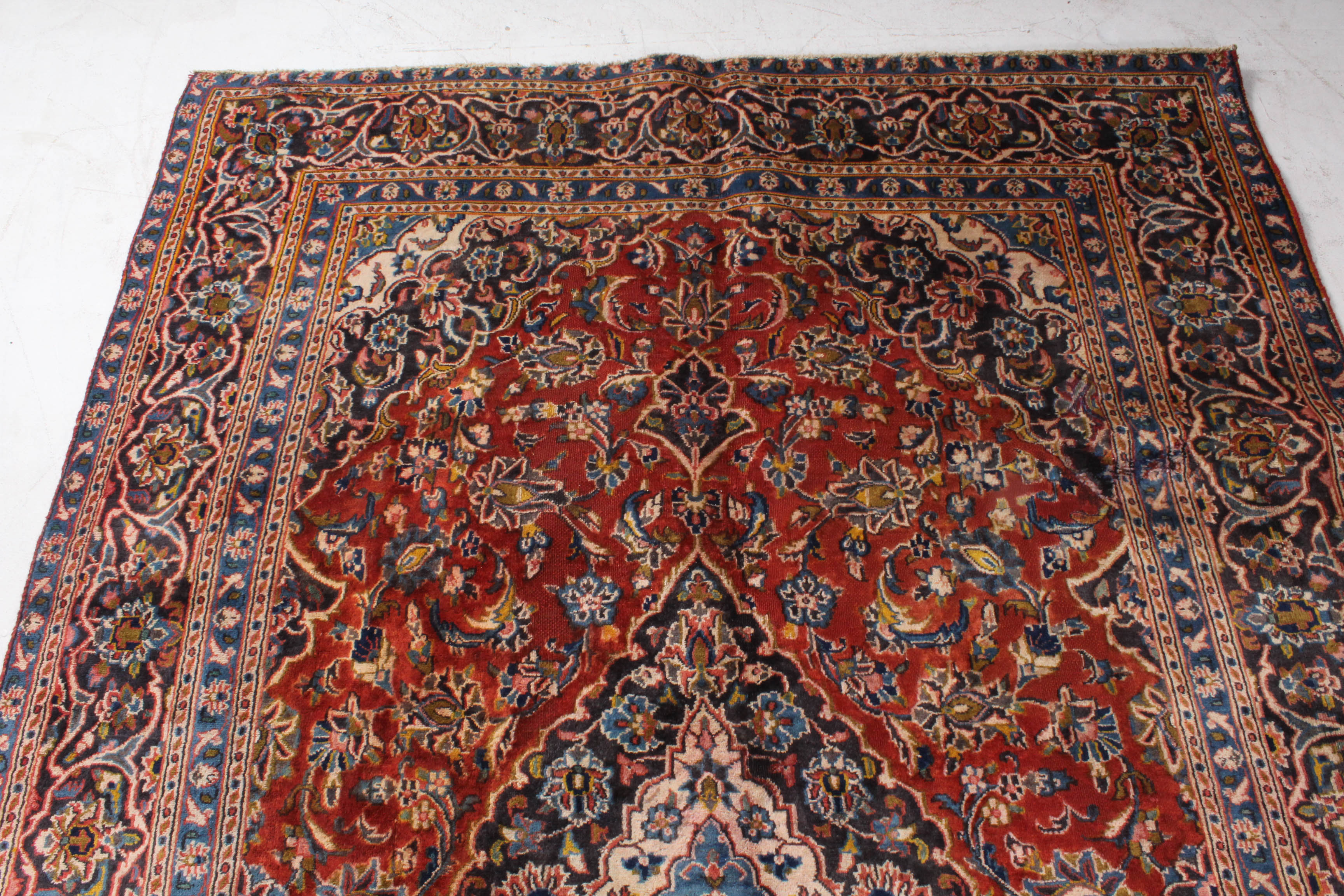 Hand-Knotted Persian Kashan Rug, circa 1960