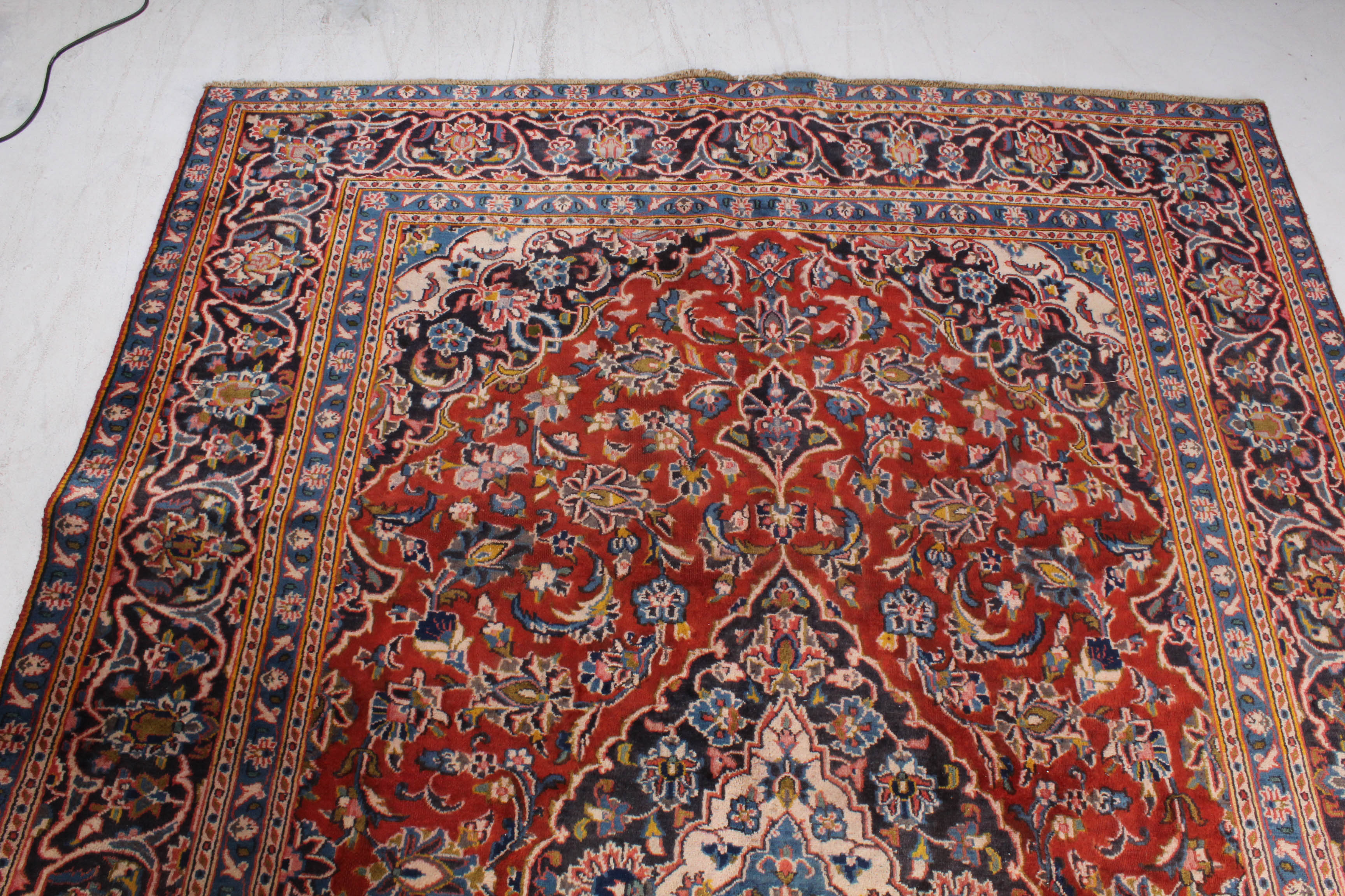 Hand-Knotted Persian Kashan Rug, circa 1960