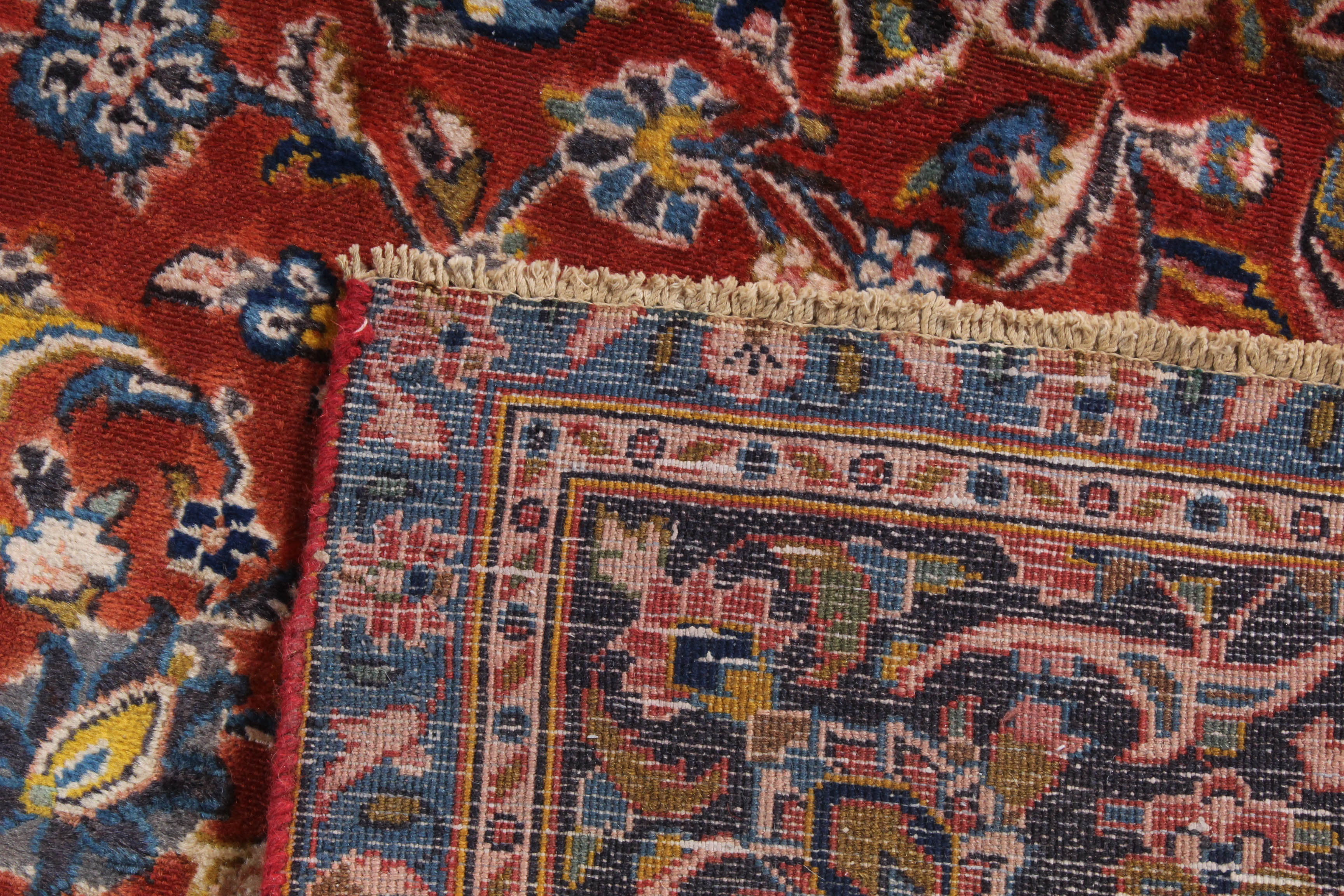 Hand-Knotted Persian Kashan Rug, circa 1960