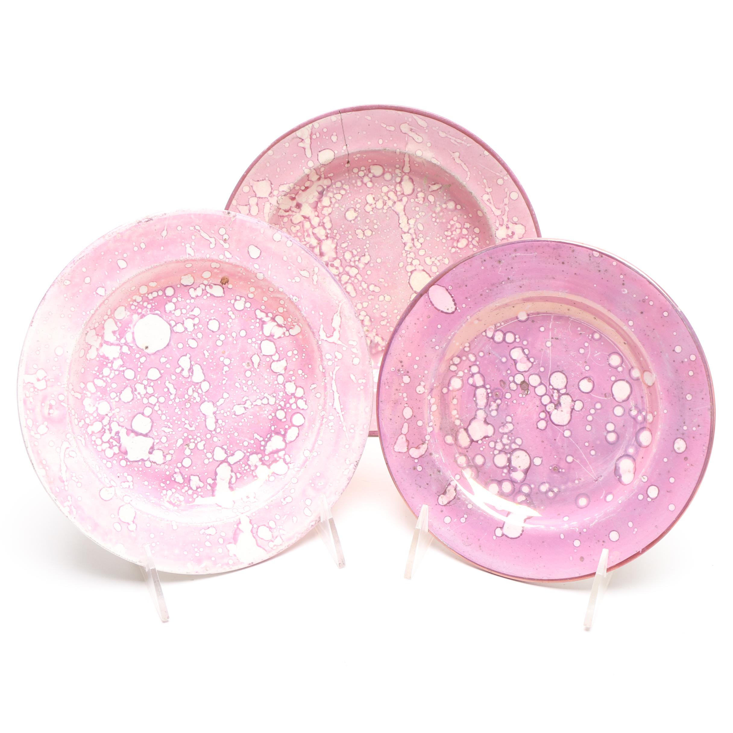 English Porcelain Lusterware Including Plates, Salt and Pepper Shakers and More