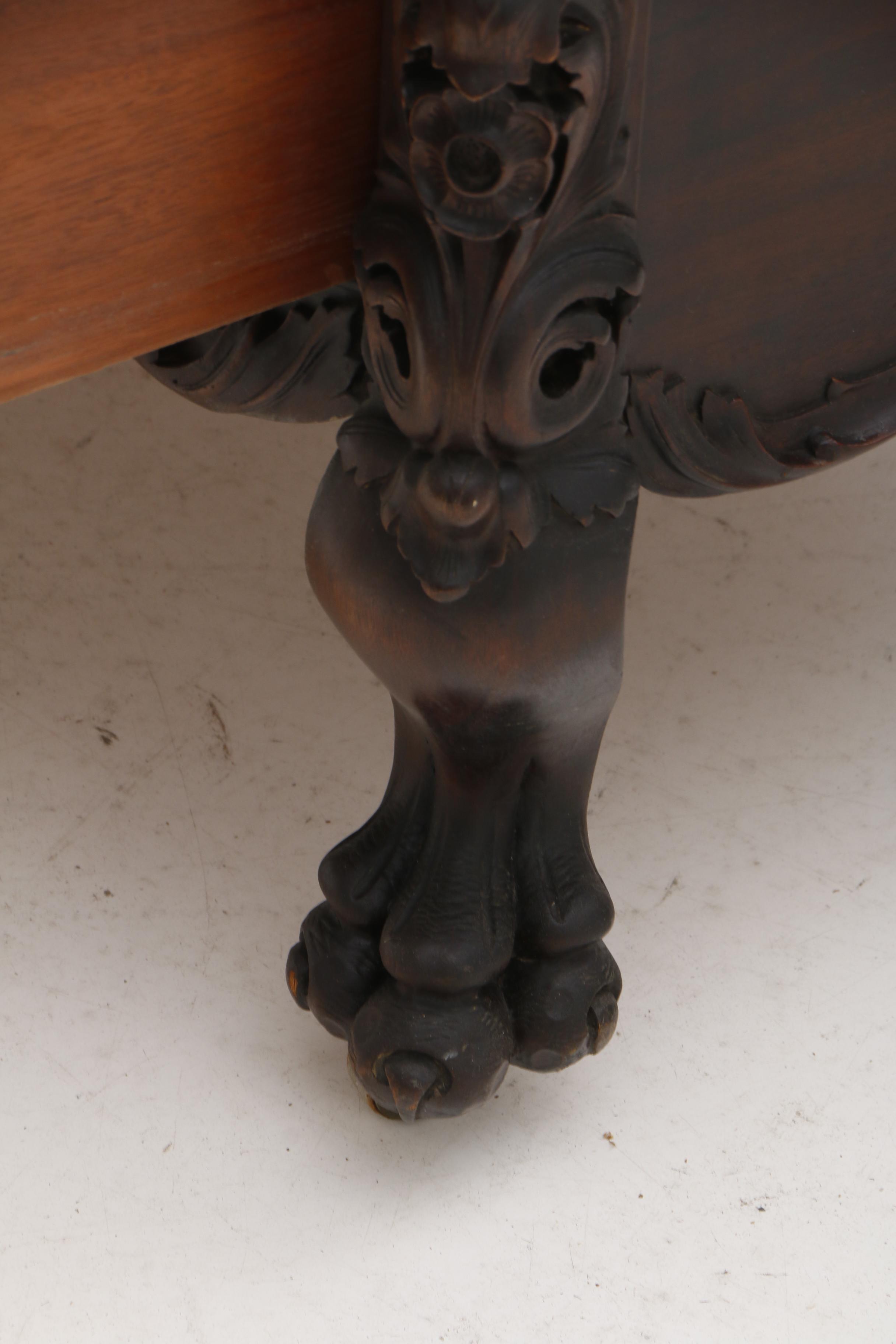 Late Victorian Carved Mahogany Dresser and Mirror, Circa 1900