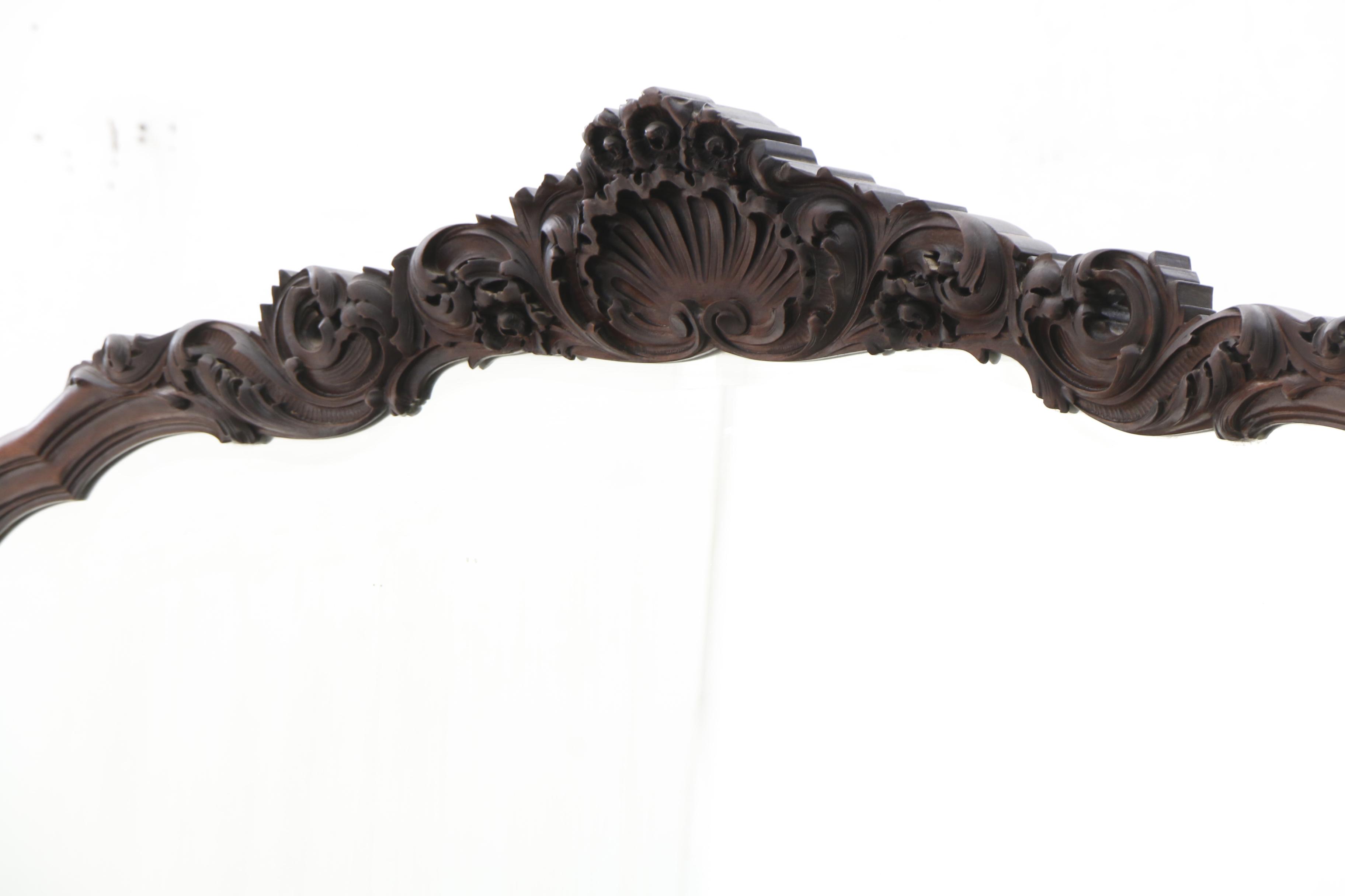 Late Victorian Carved Mahogany Dresser and Mirror, Circa 1900