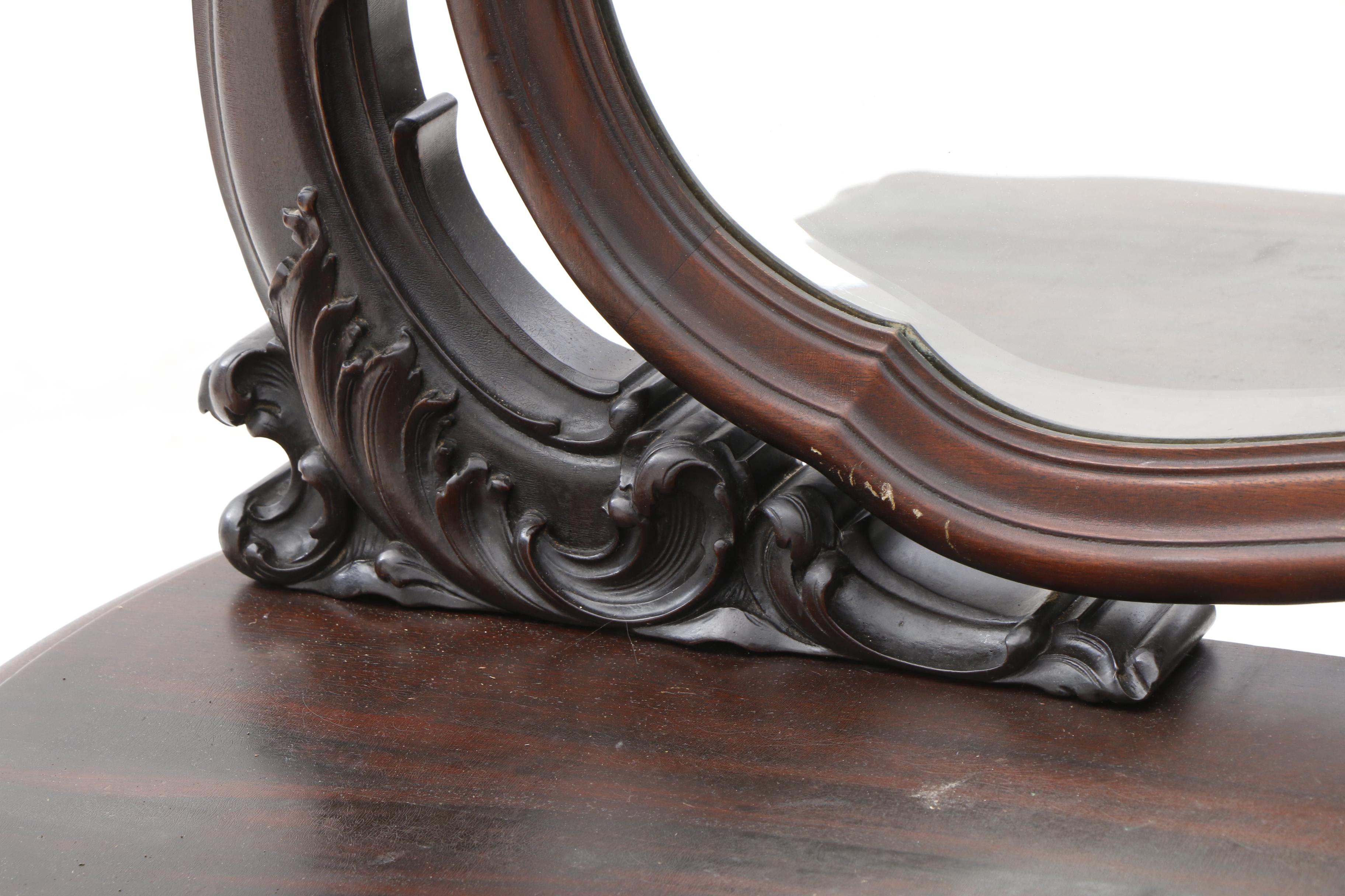 Late Victorian Carved Mahogany Dresser and Mirror, Circa 1900