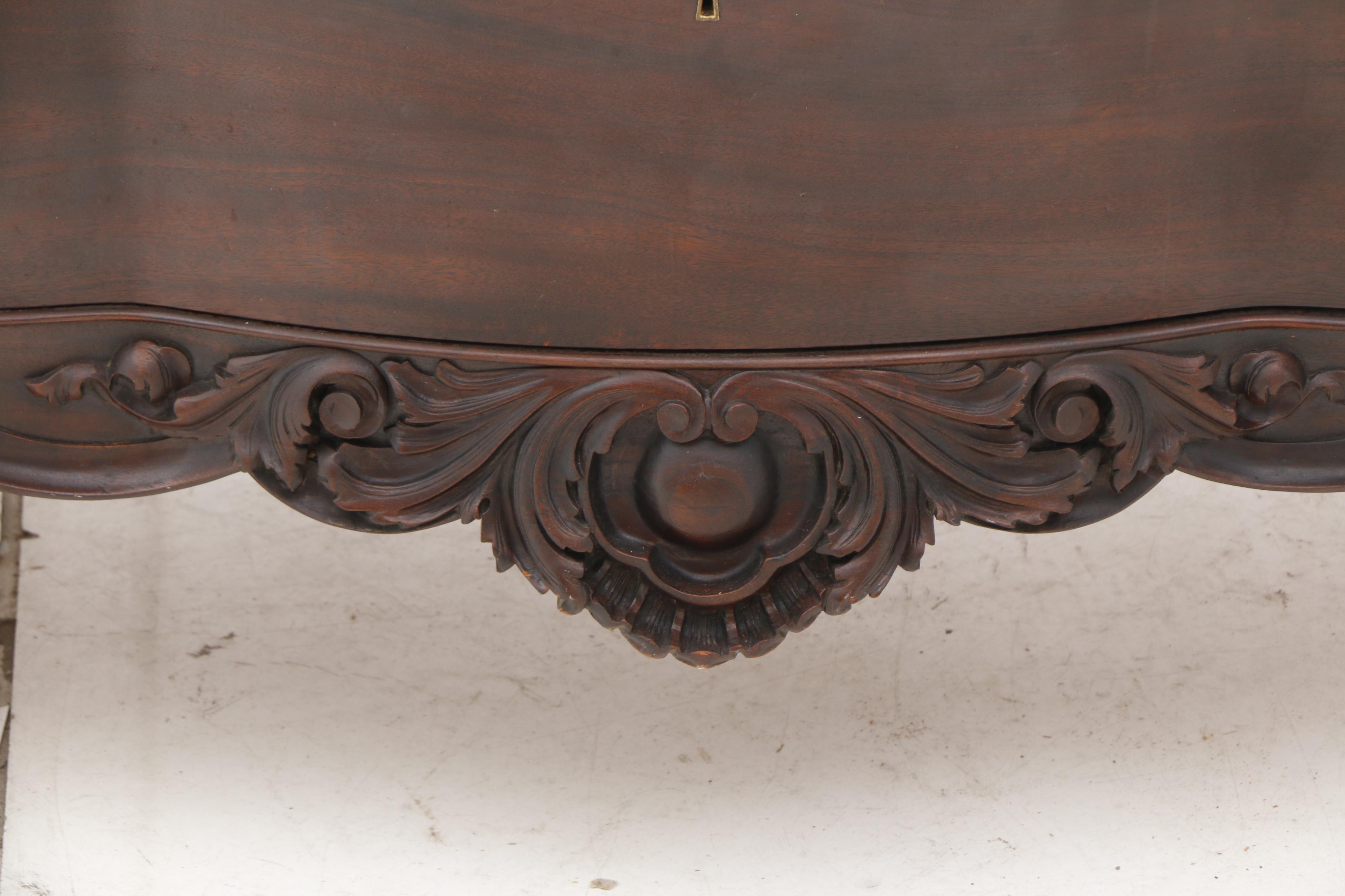 Late Victorian Carved Mahogany Dresser and Mirror, Circa 1900