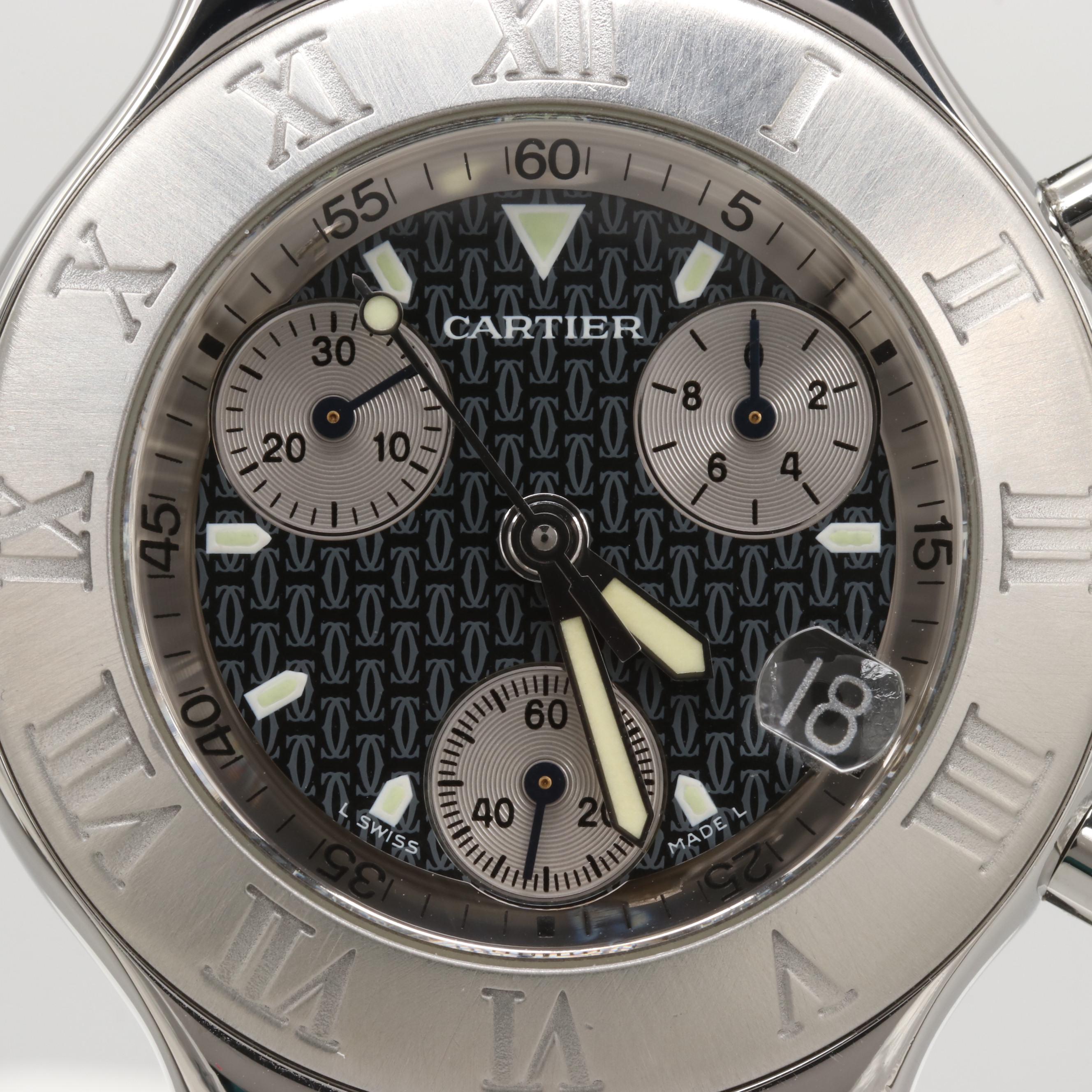 Cartier 21 Chronoscaph Stainless Steel Quartz Watch