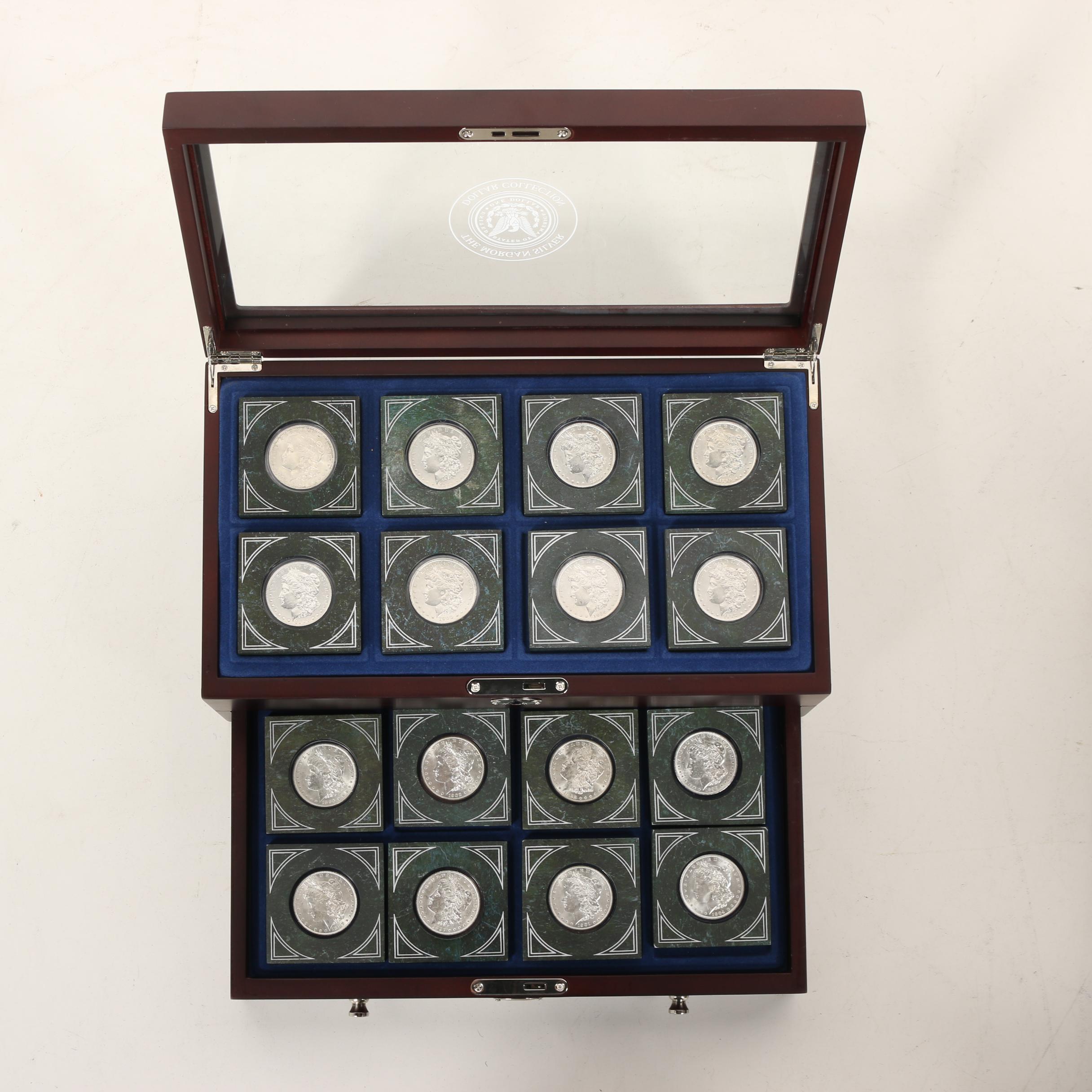 Morgan Silver Dollar Collection in Display Case, 1883 - 1904
