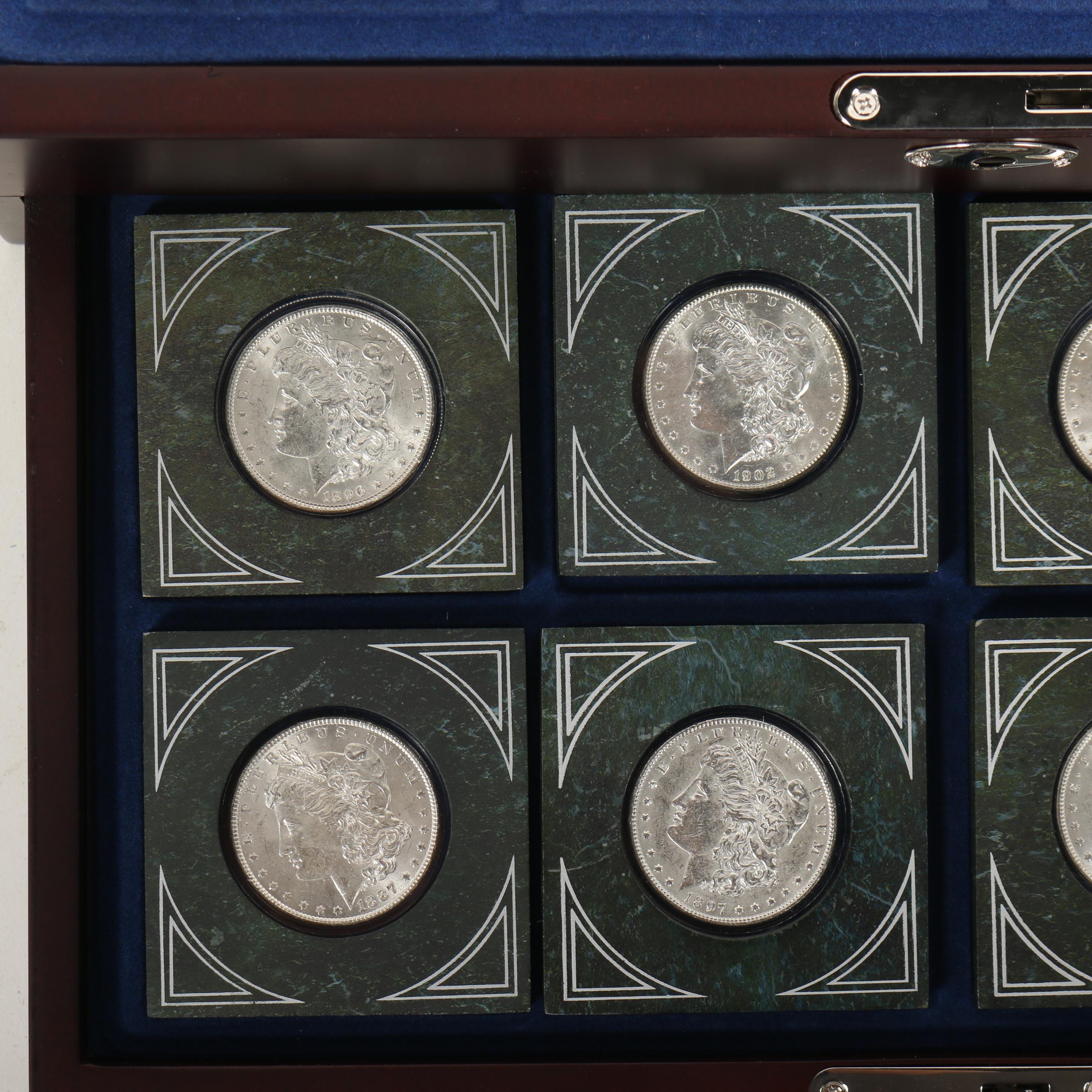 Morgan Silver Dollar Collection in Display Case, 1883 - 1904