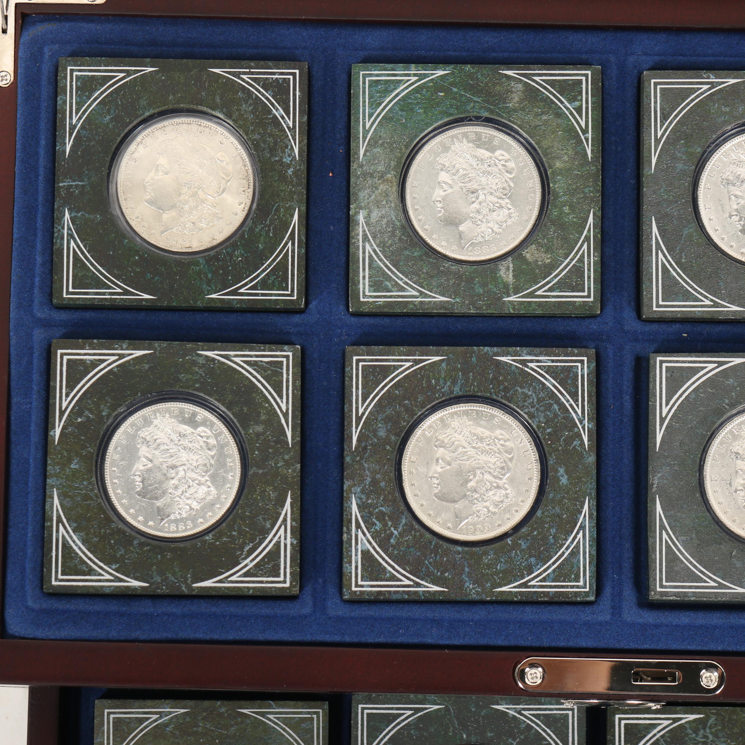 Morgan Silver Dollar Collection in Display Case, 1883 - 1904