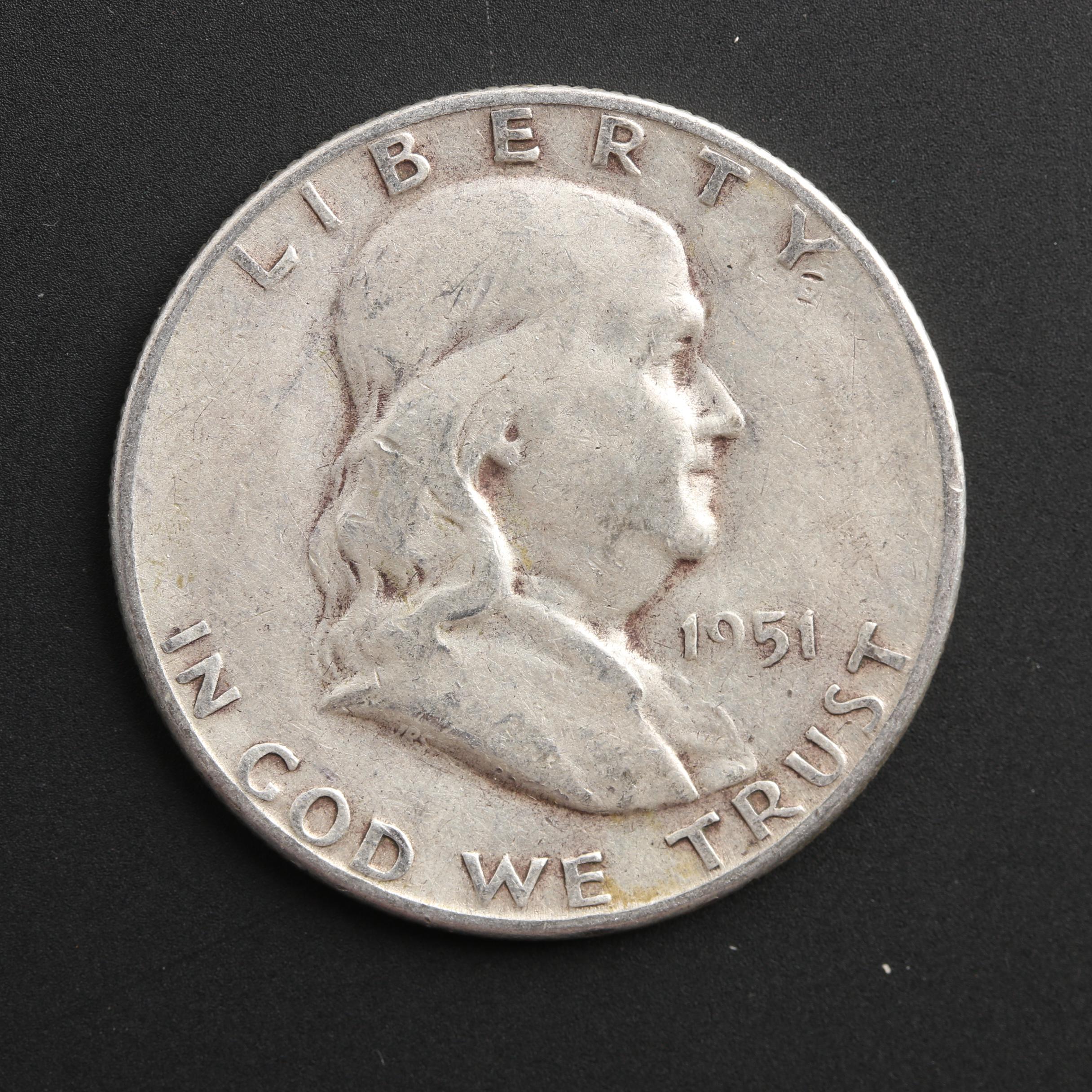 Group of Thirty Franklin Silver Half Dollars