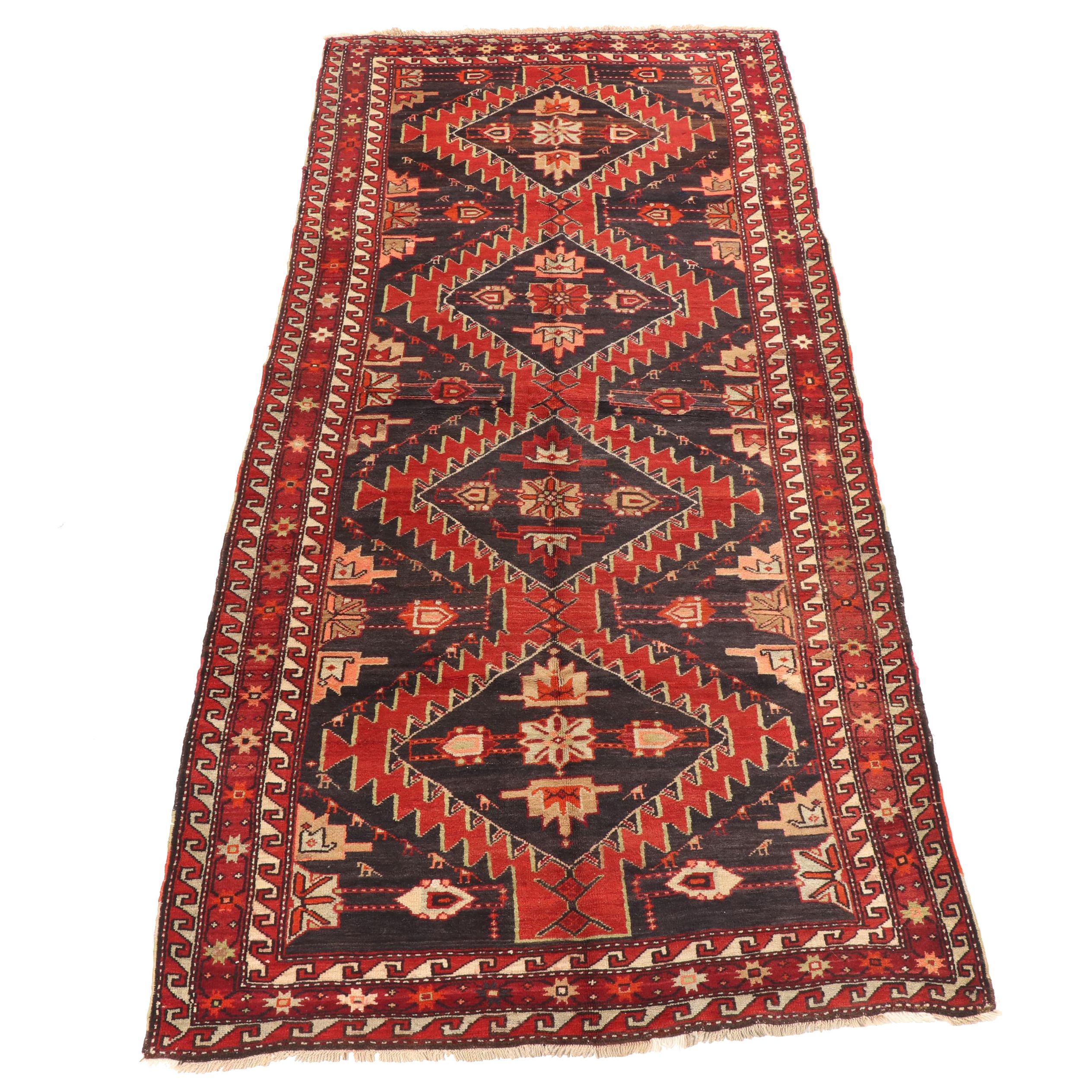 Hand-Knotted Caucasian Karabagh Wool Long Rug