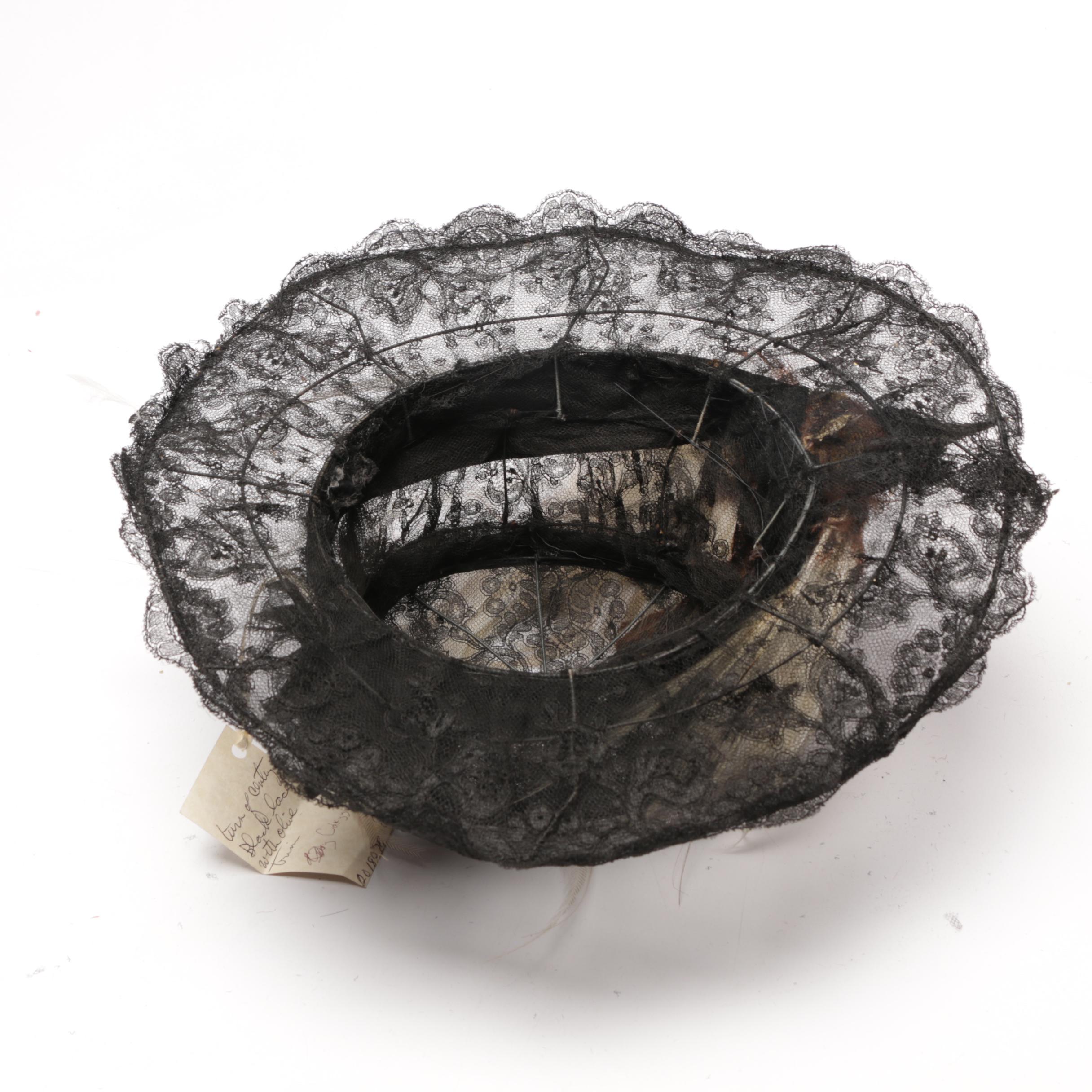 Victorian Hats with Feather Accents and Taxidermy Greater Bird-of-Paradise