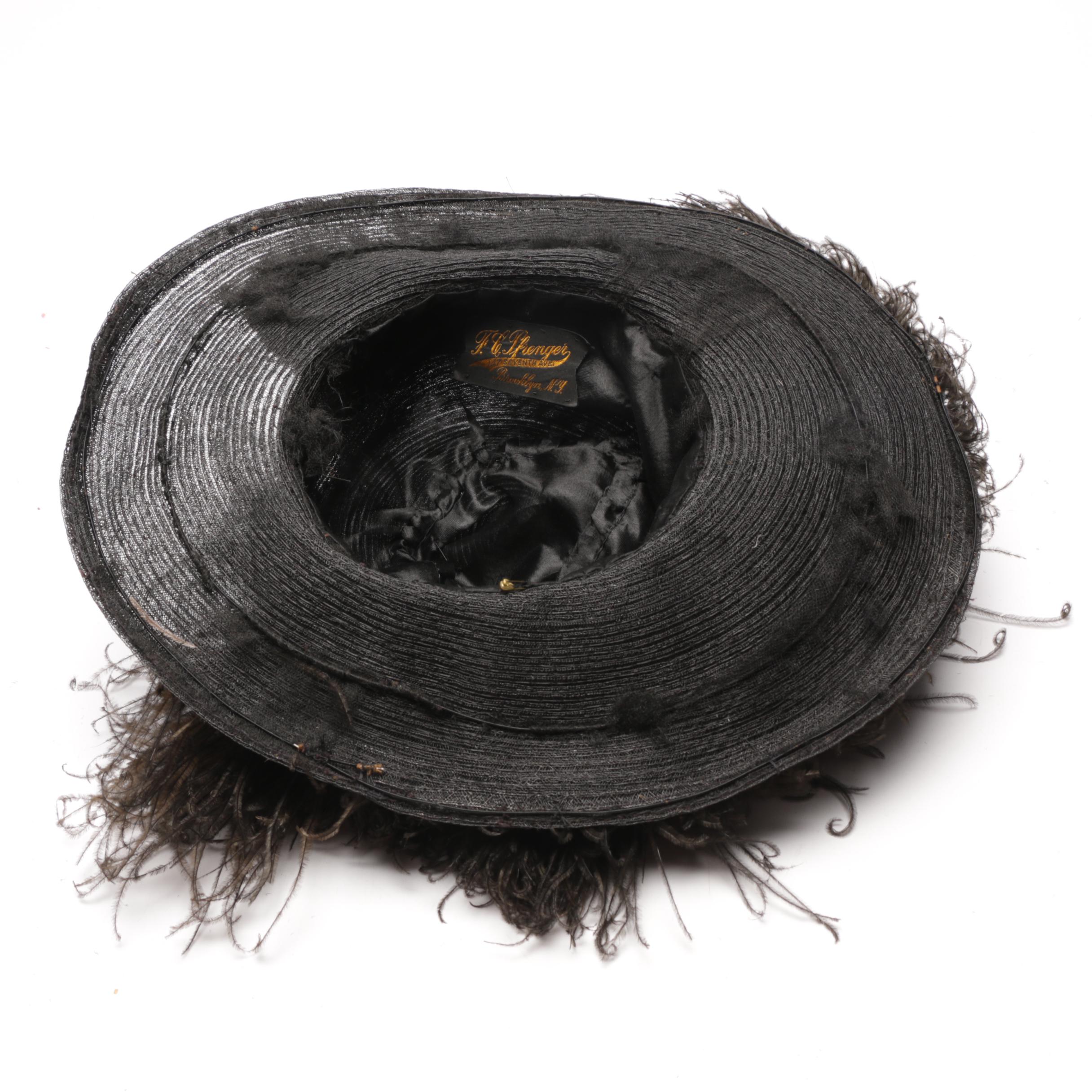 Victorian Hats with Feather Accents and Taxidermy Greater Bird-of-Paradise