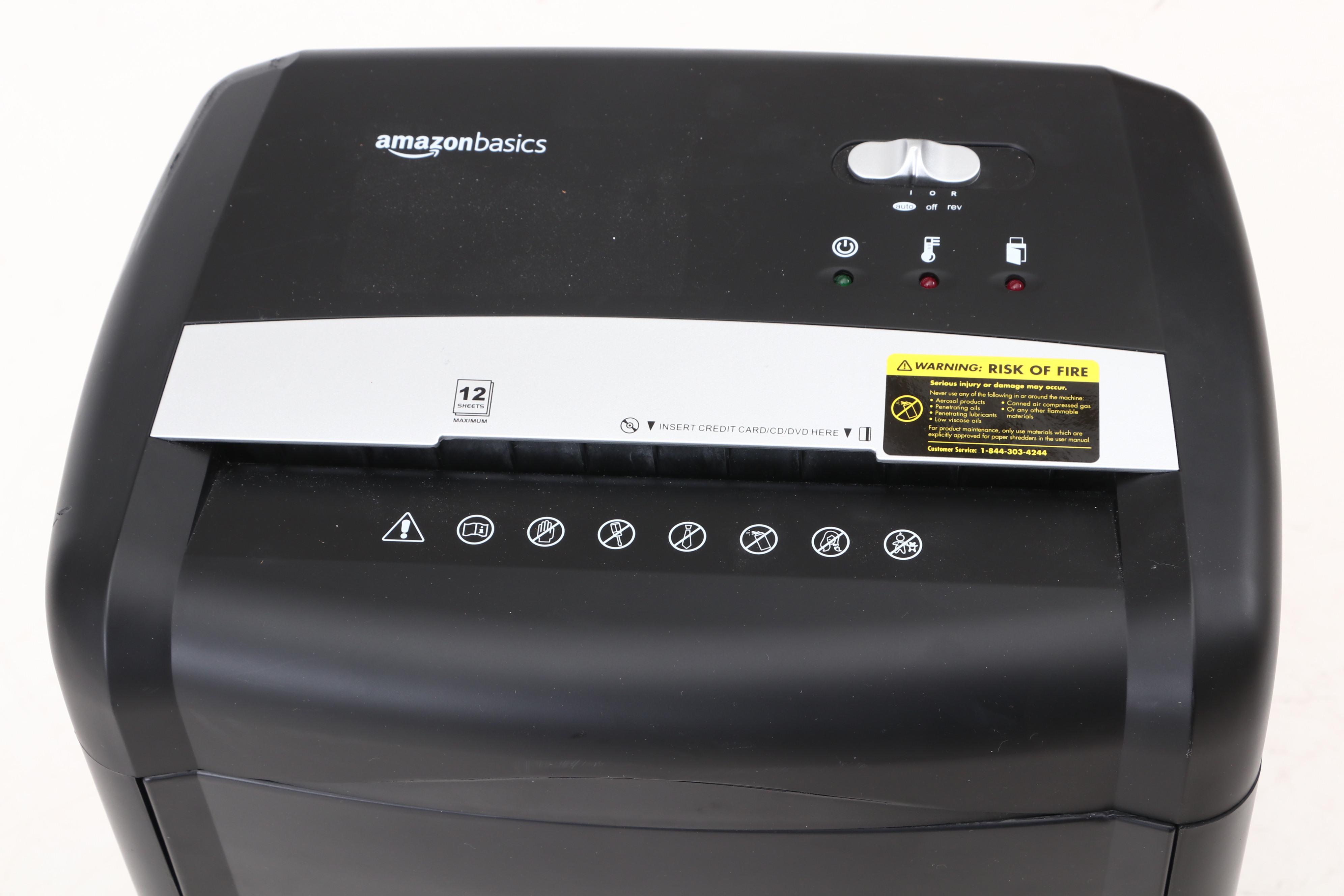 AmazonBasics 12-Sheet High-Security Micro-Cut Paper, CD, & Credit Card Shredder