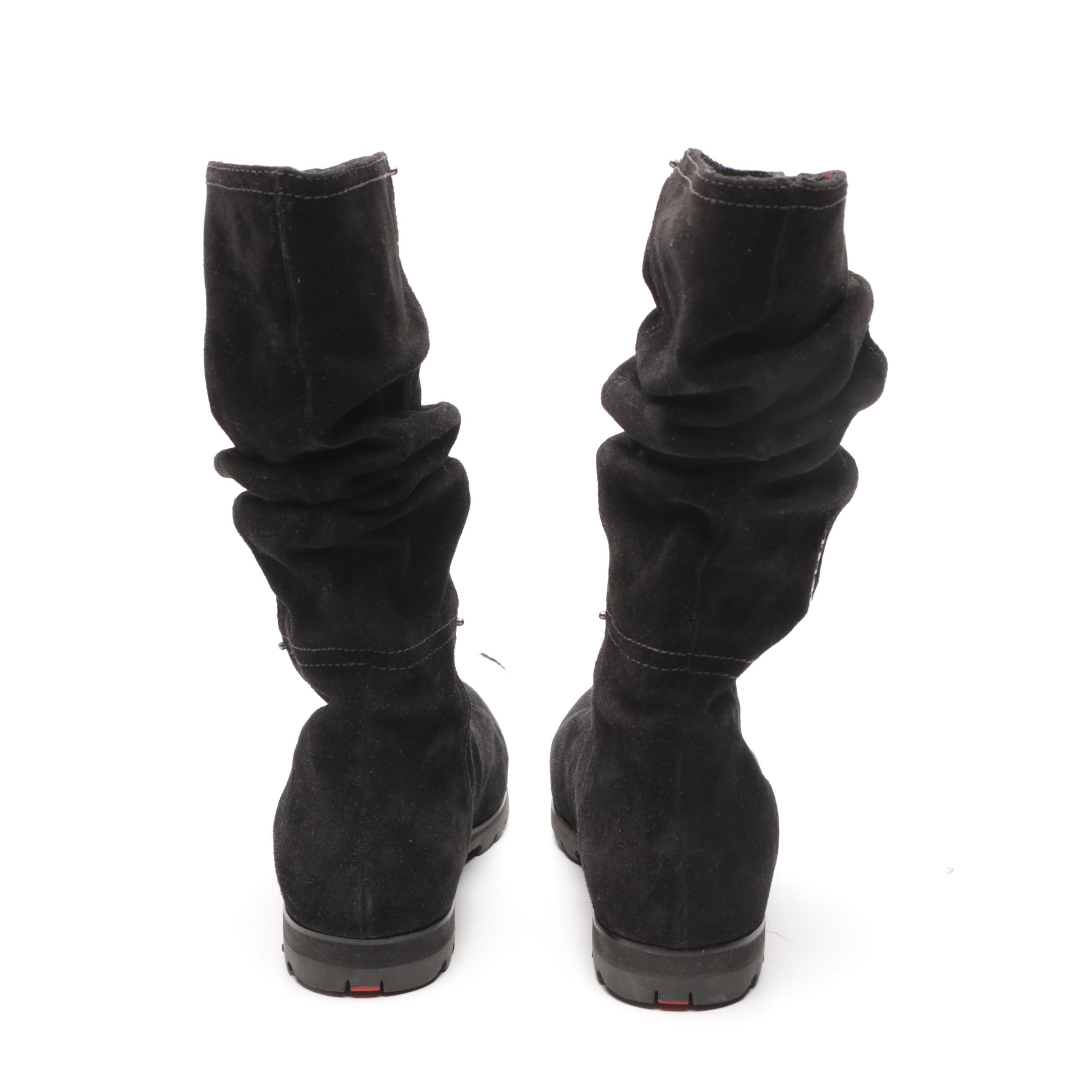 Prada Black Suede Boots