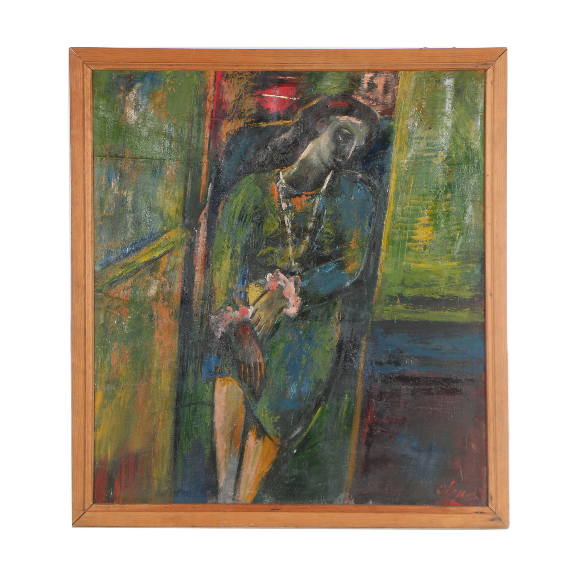 Joo-Yon Ohm-Cederberg Oil Painting "Drowsy Lady at Twilight"