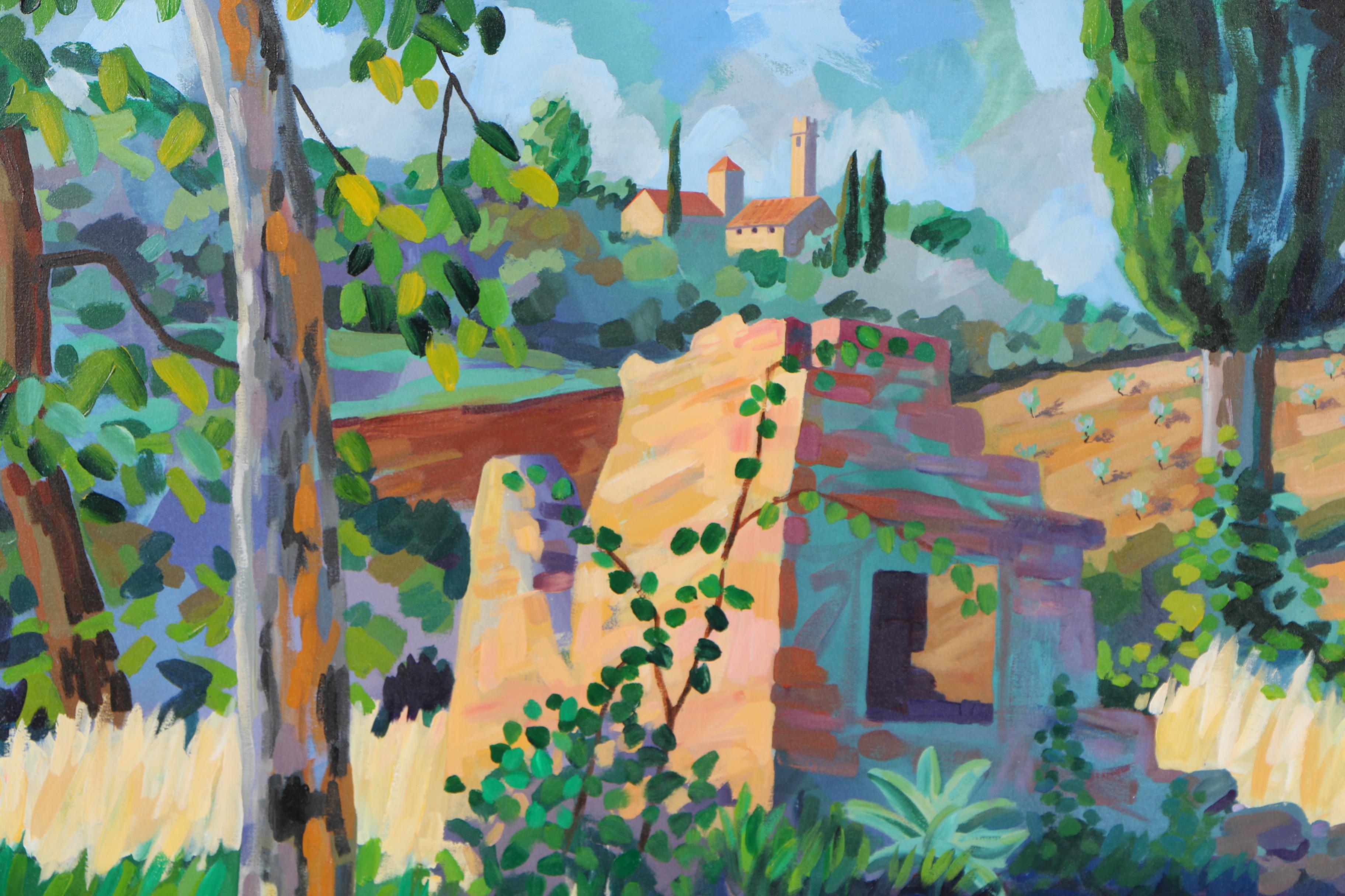 Robert Tharsing Monumental Oil Painting "The Ruin on Montecalvi"