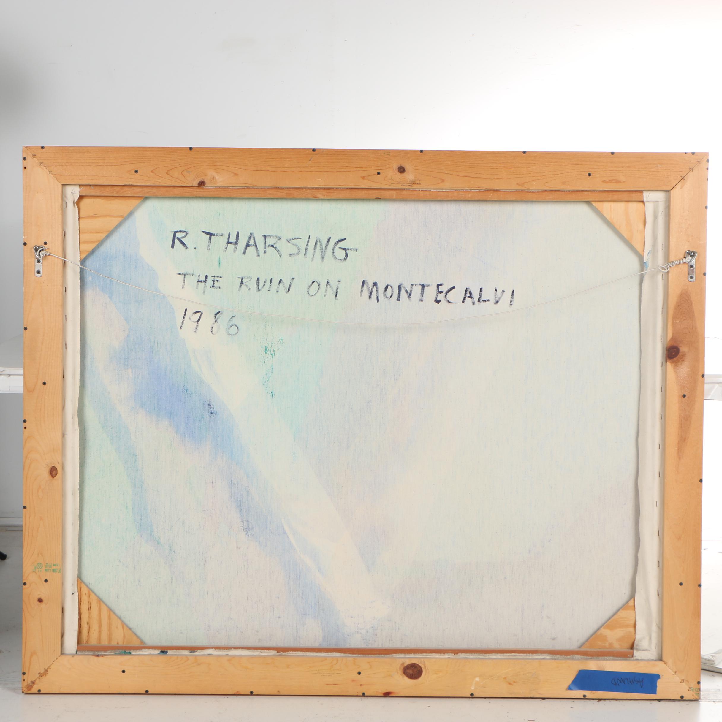 Robert Tharsing Monumental Oil Painting "The Ruin on Montecalvi"