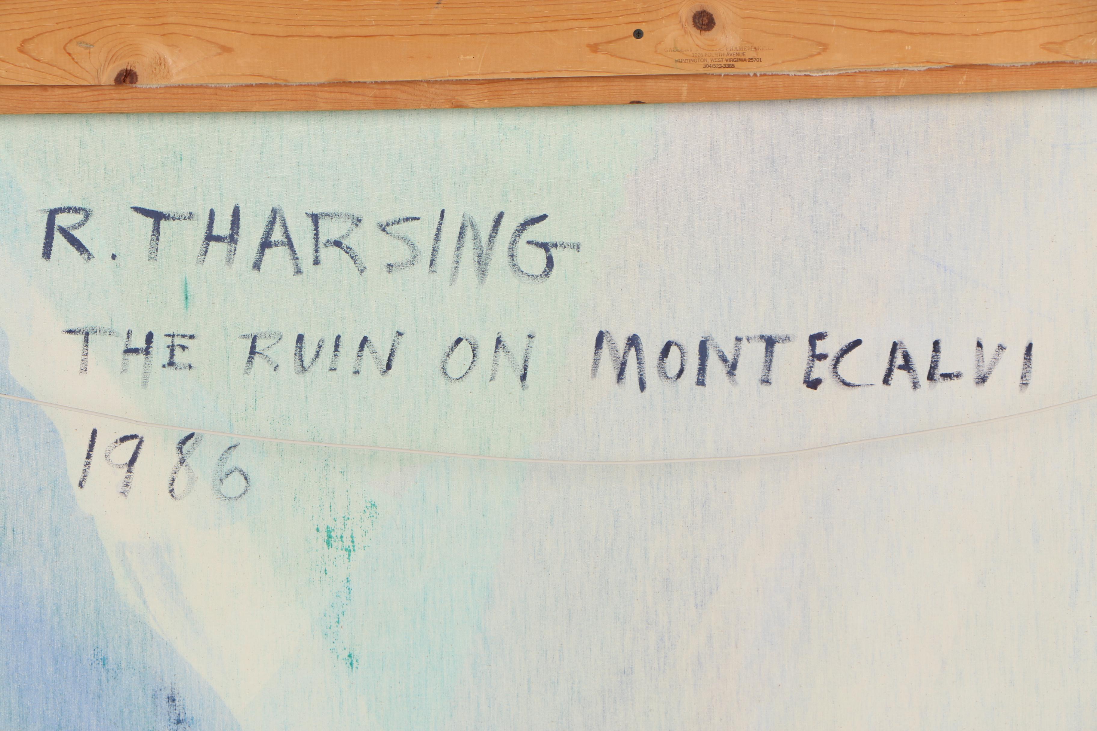 Robert Tharsing Monumental Oil Painting "The Ruin on Montecalvi"