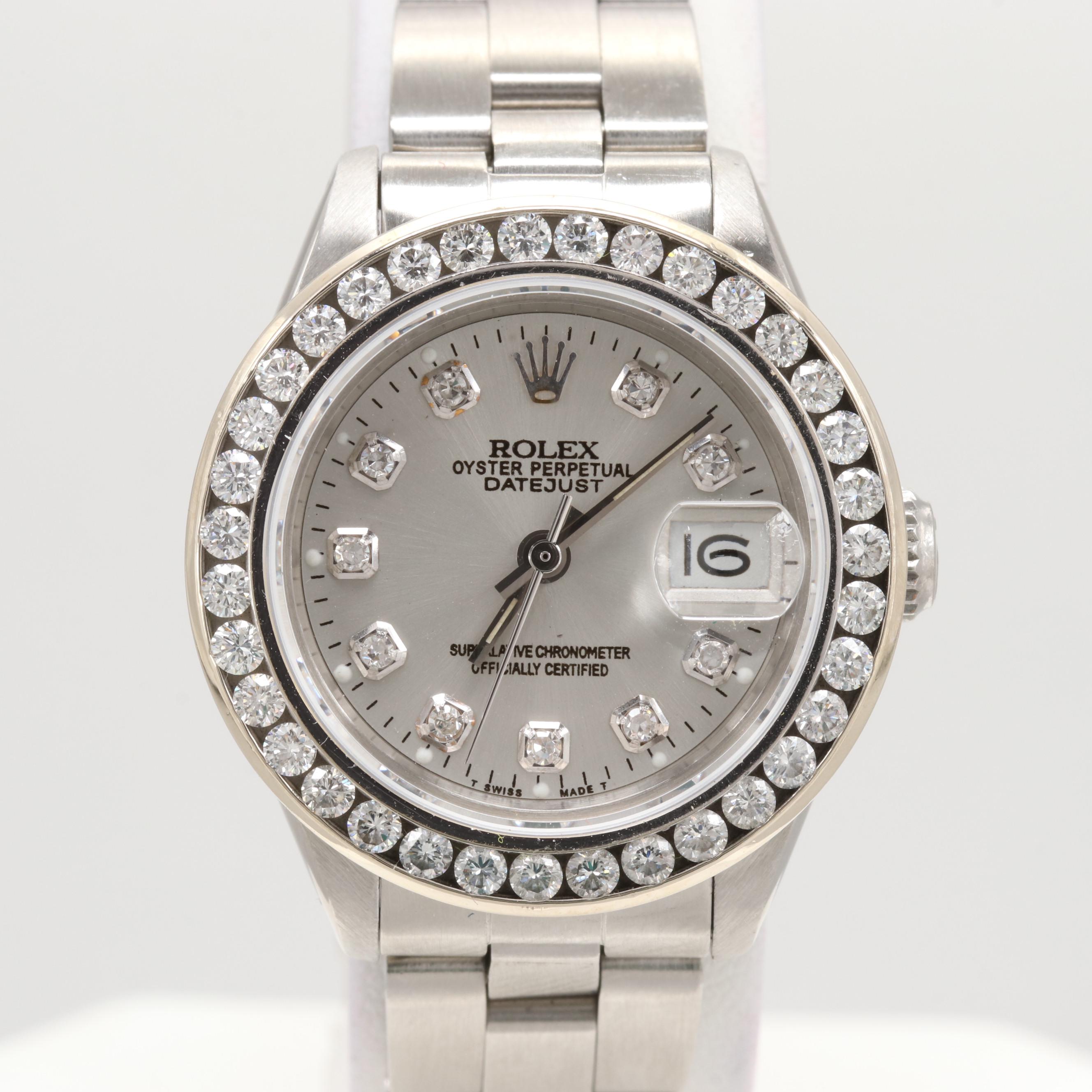 Rolex Datejust Stainless Steel and 18K White Gold 1.32 CTW Diamond Watch