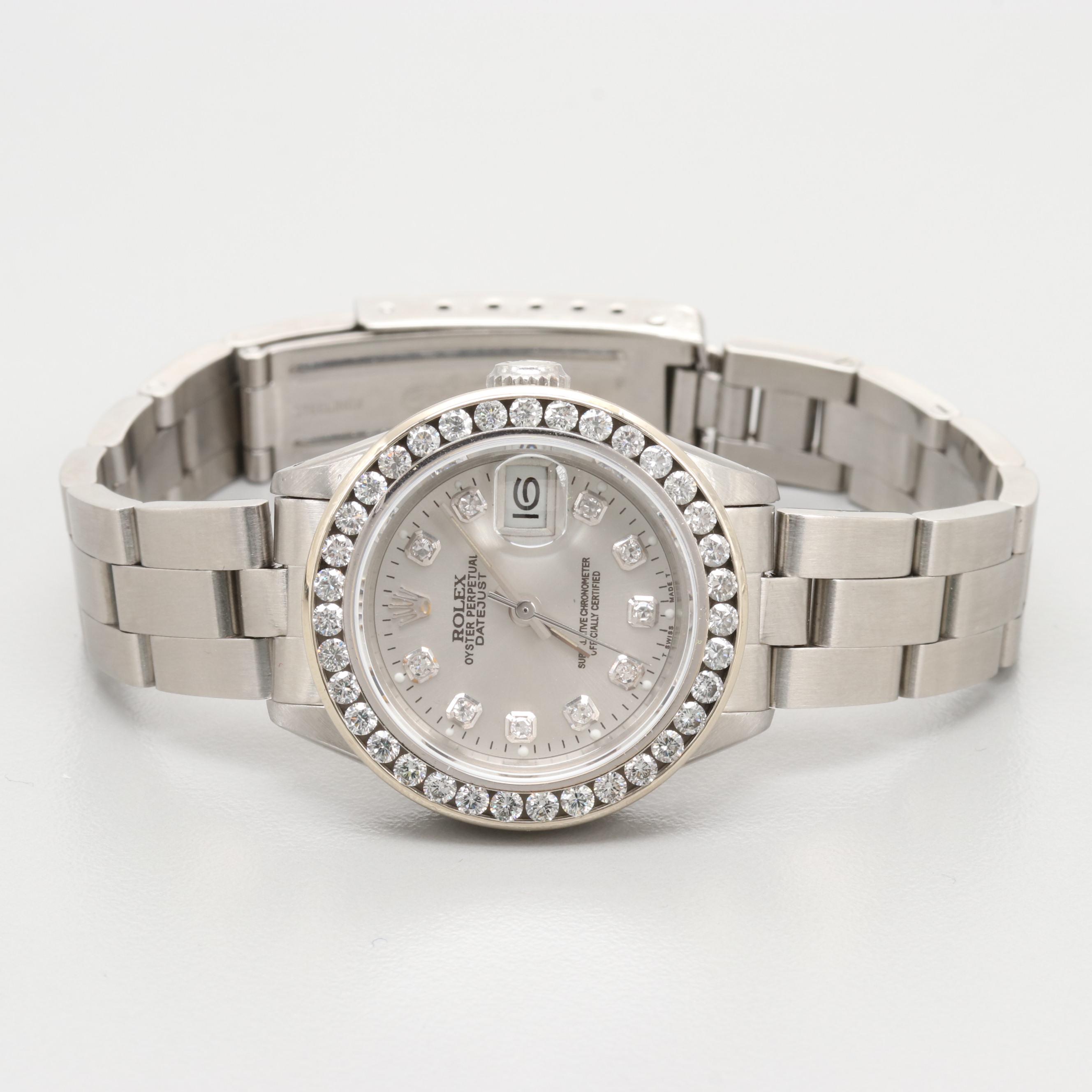 Rolex Datejust Stainless Steel and 18K White Gold 1.32 CTW Diamond Watch