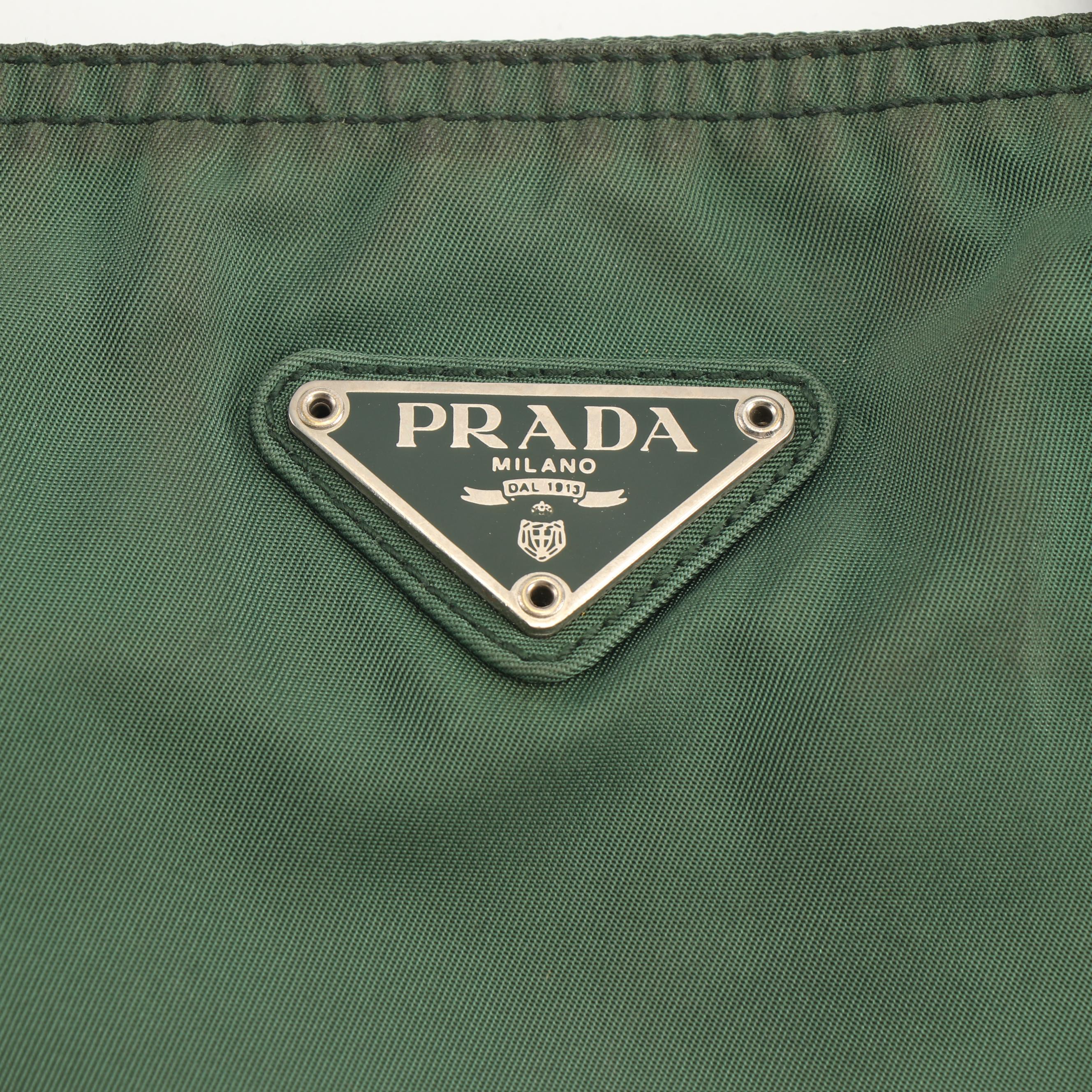 Prada Green Nylon Tote Bag, Made in Italy
