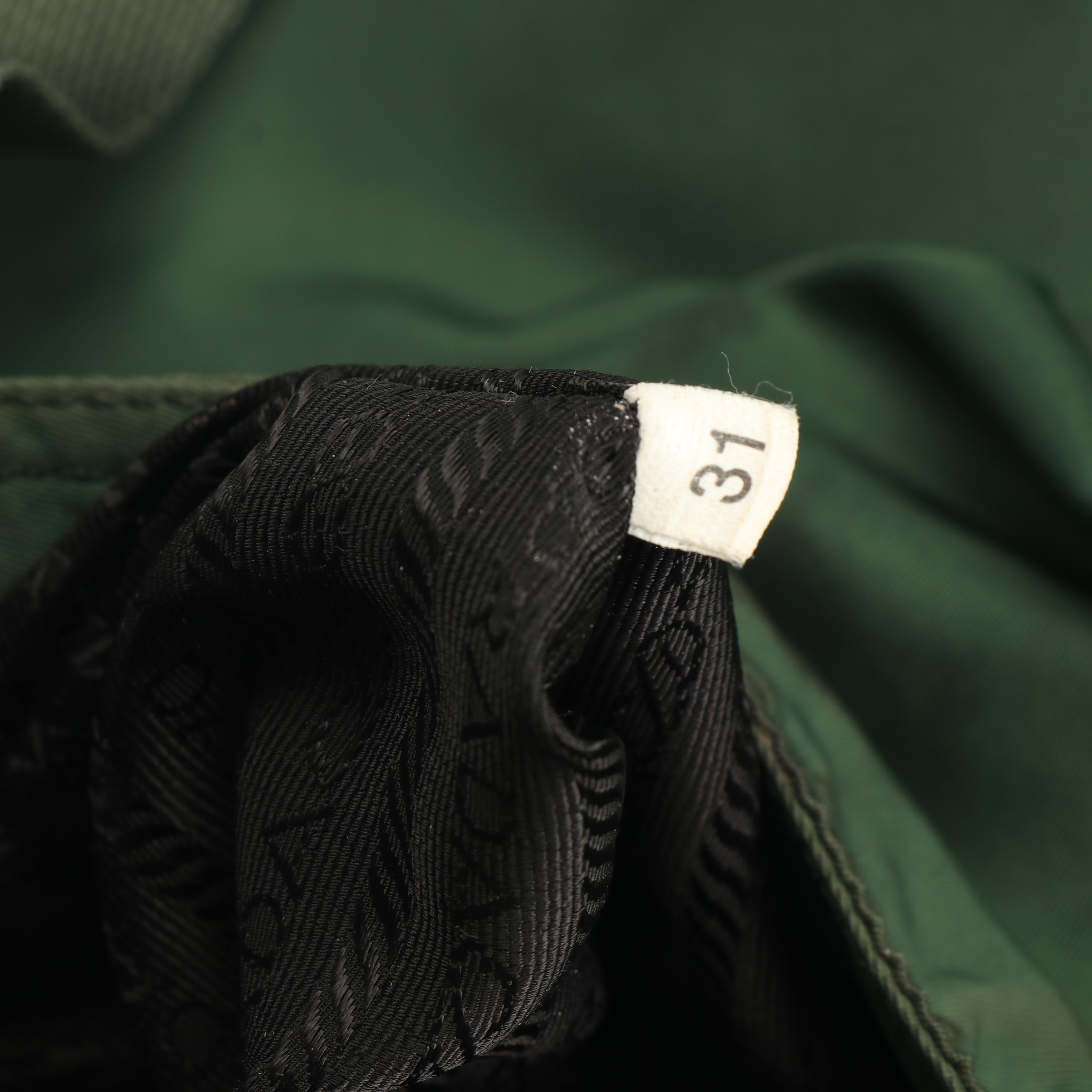 Prada Green Nylon Tote Bag, Made in Italy