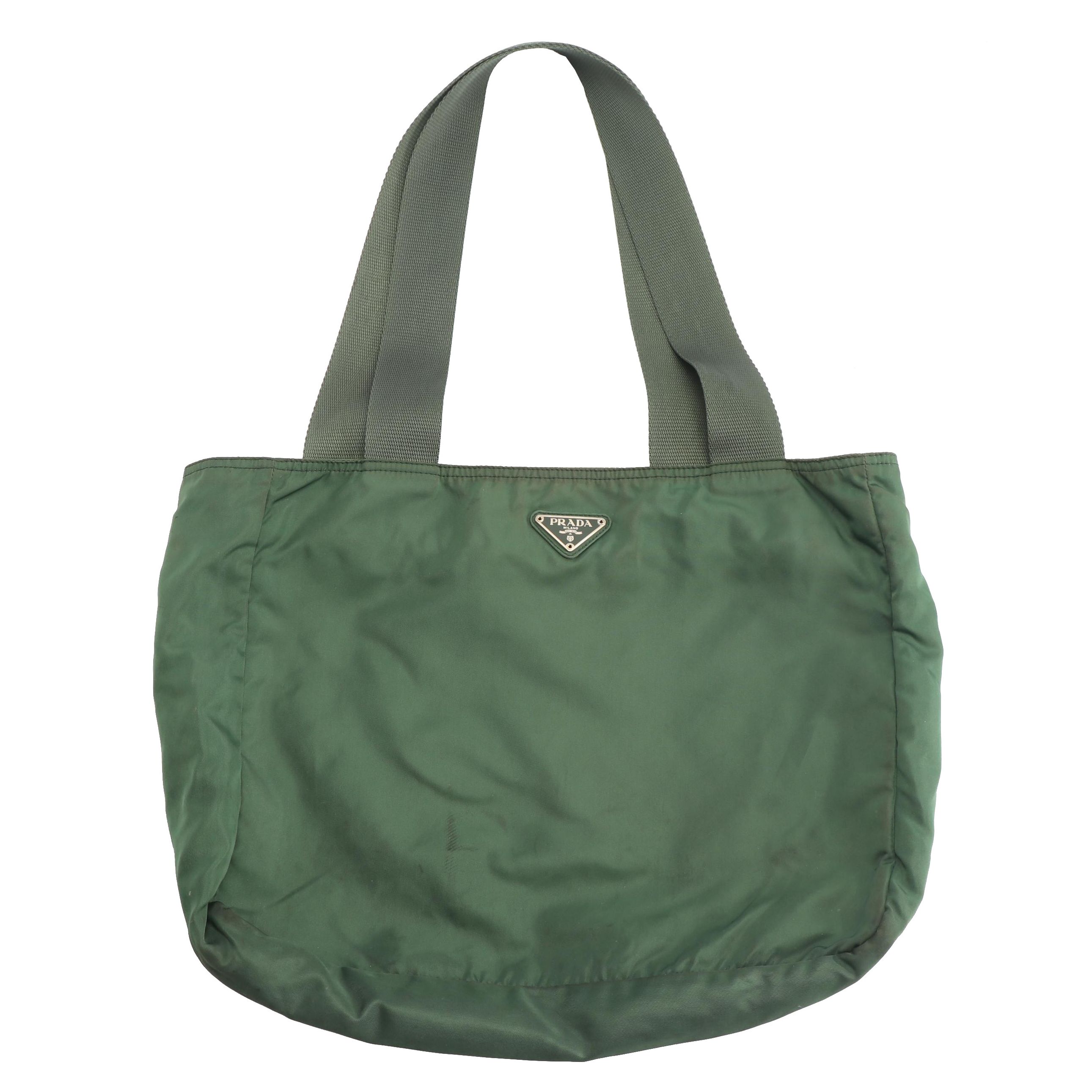 Prada Green Nylon Tote Bag, Made in Italy
