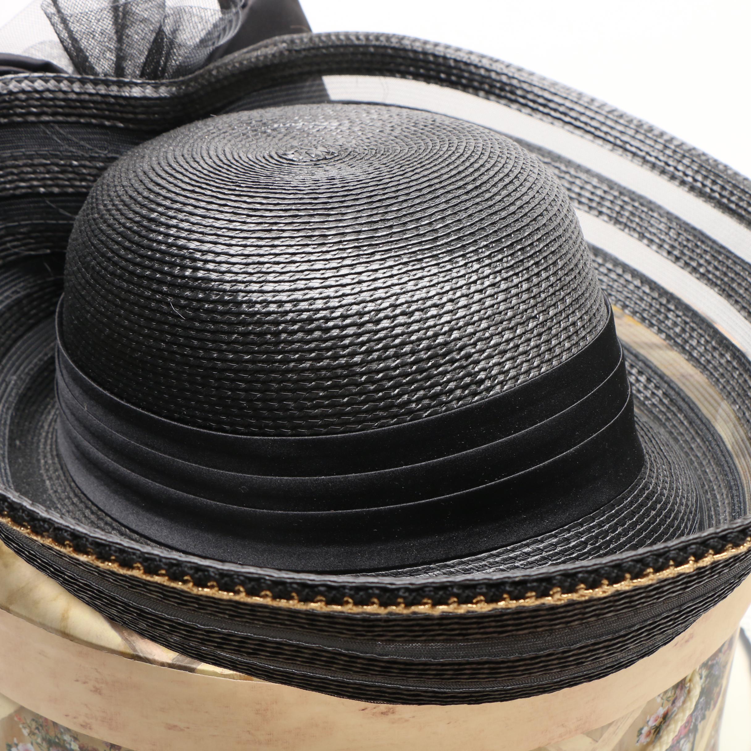 Women's Vintage Wide Brim Hats Including Christian Dior